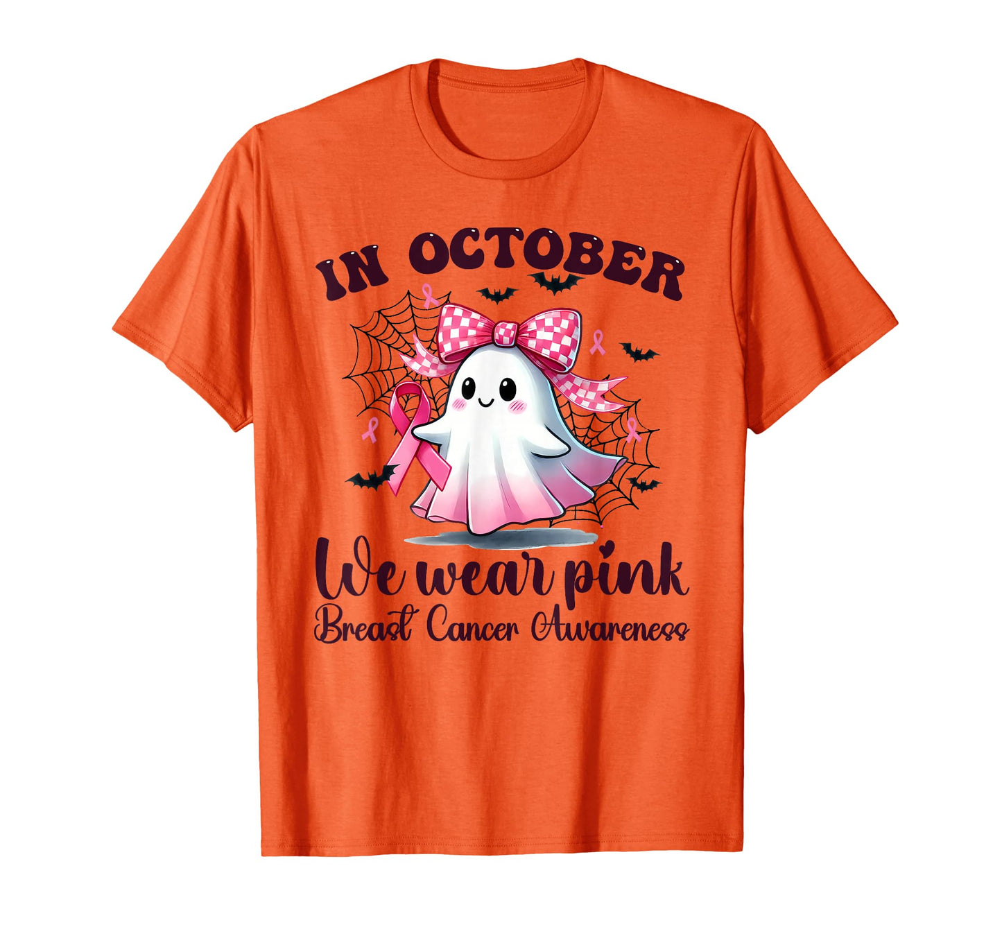 Halloween In October We Wear Pink Breast Cancer Awareness T-Shirt