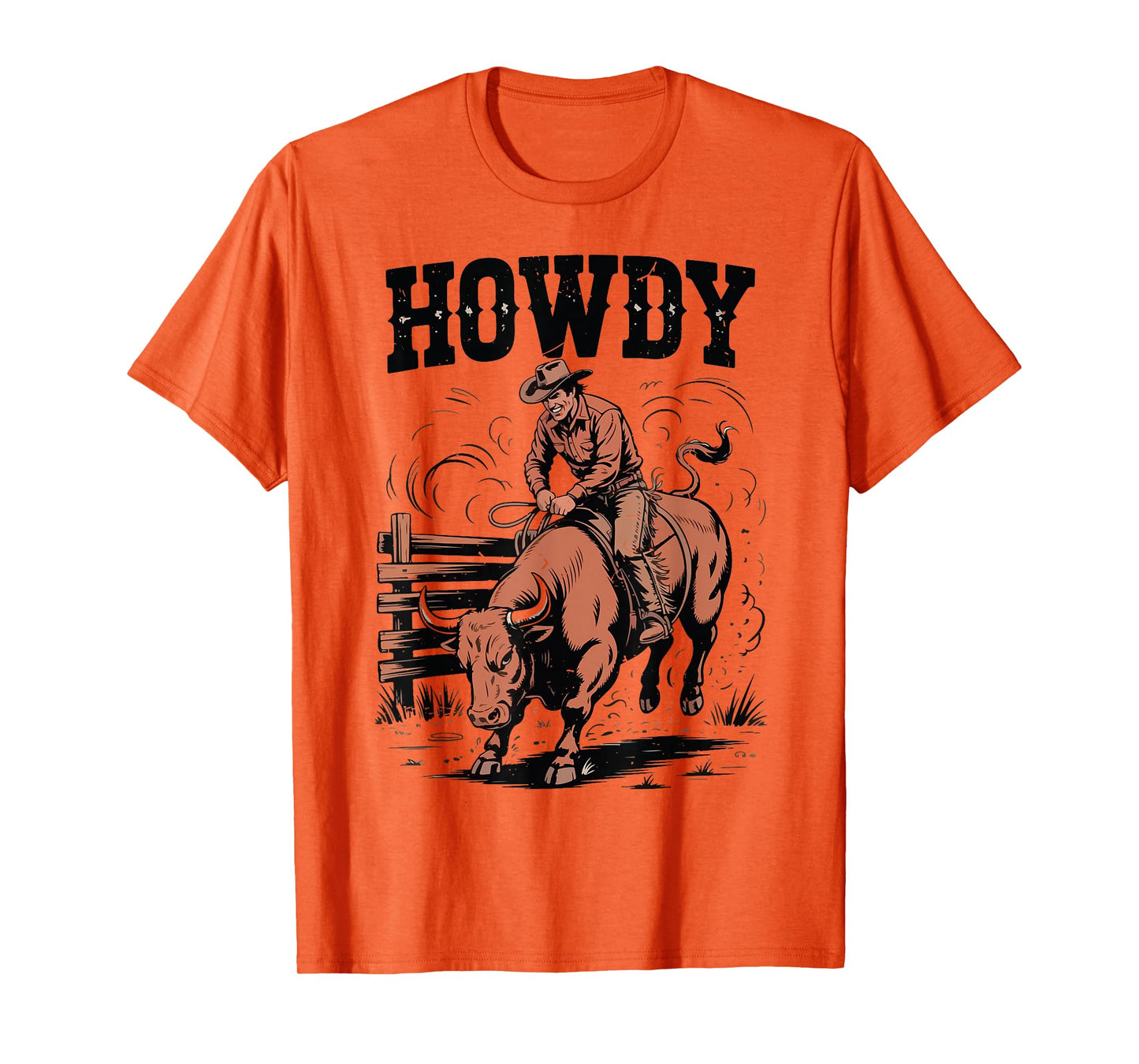 Howdy Funny Rodeo Bull Riding Cowboy Wester Country Vintage T-Shirt