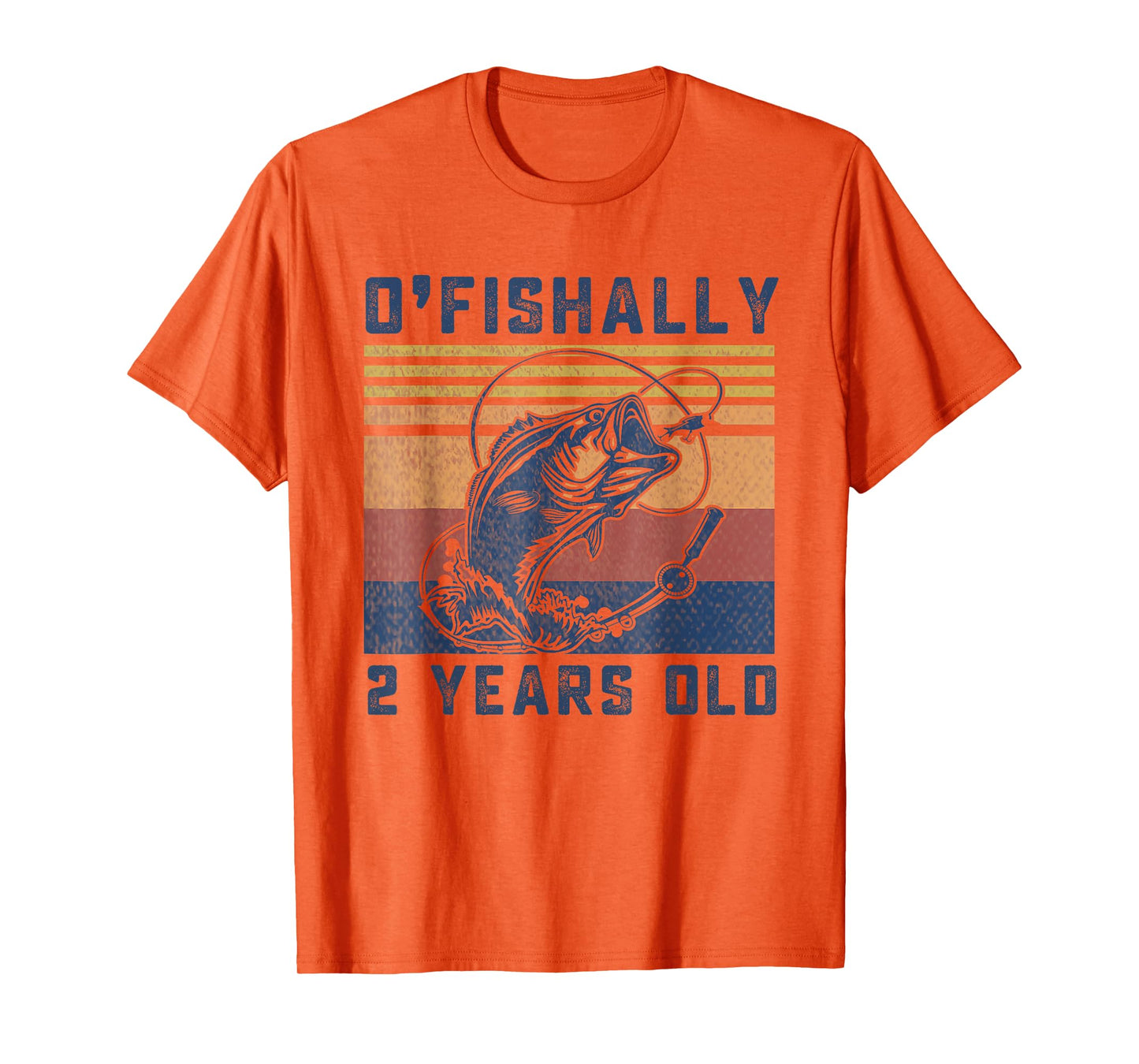 Ofishally 2 Year Old Shirt 2nd Birthday Fishing US Flag T-Shirt