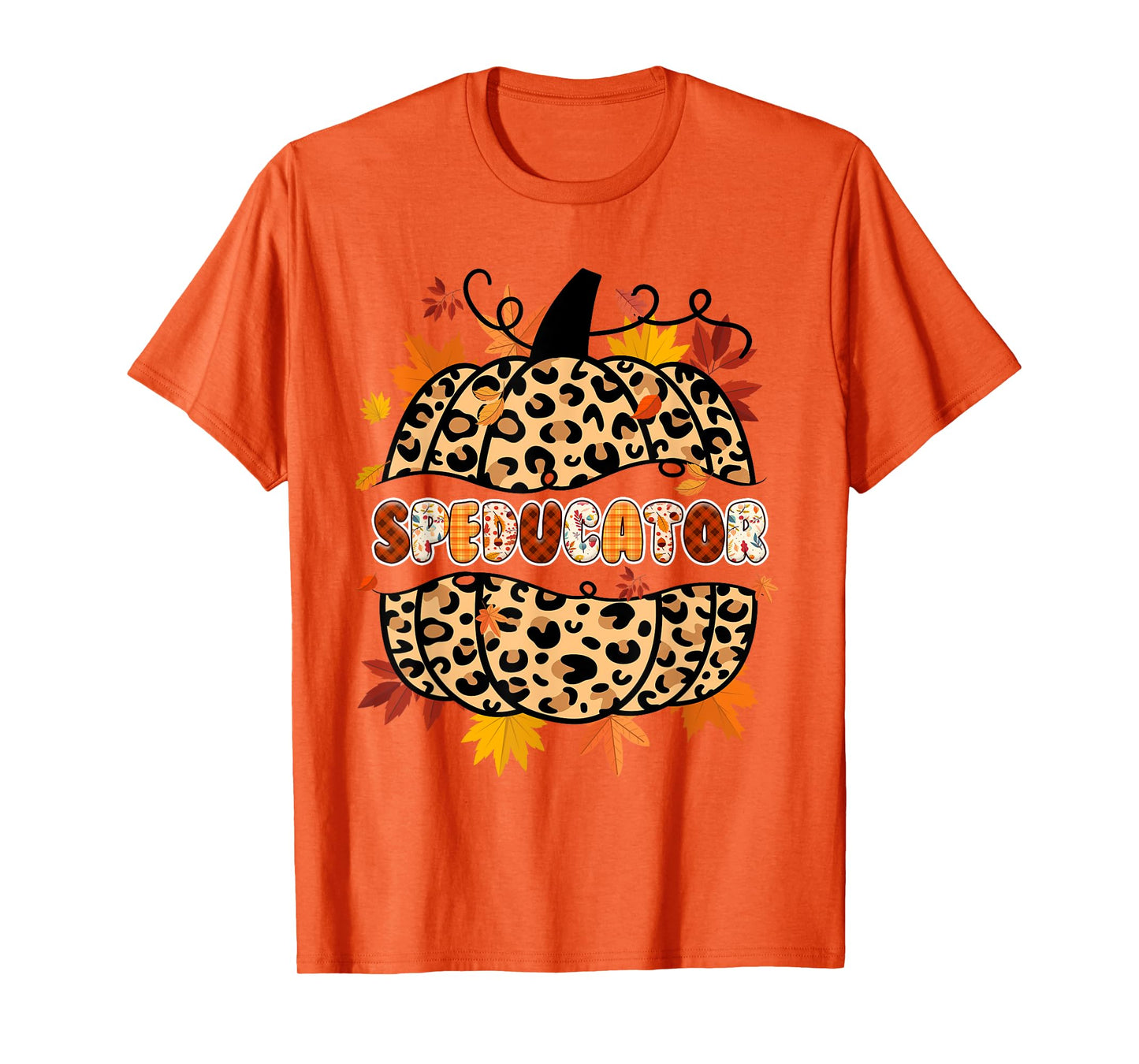Autumn Fall SPED ED Teacher Thankful Grateful Pumpkin Retro T-Shirt