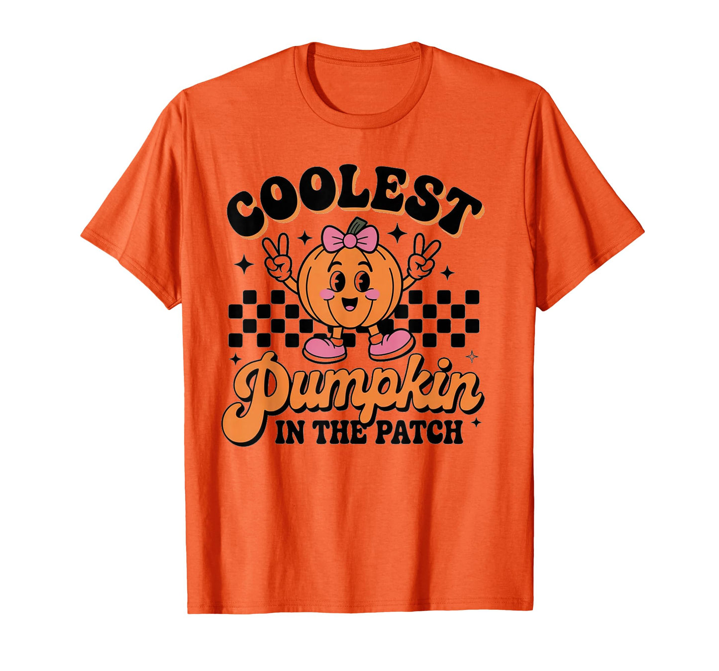 Groovy Coolest Pumpkin in The Patch Halloween for Kids Boys T-Shirt