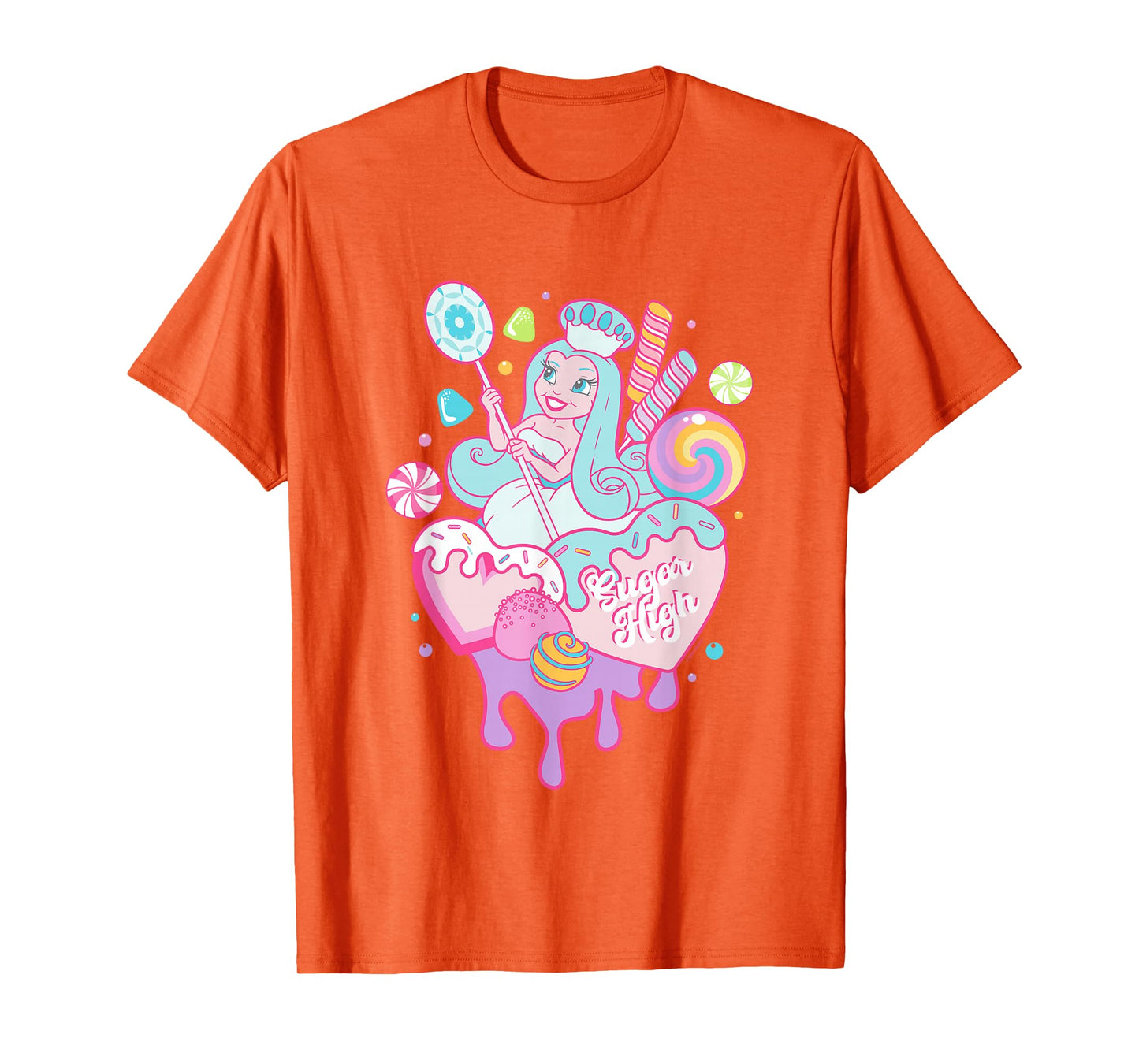 Candy Land Sugar High Cute Frostine Colorful Big Chest Logo T-Shirt