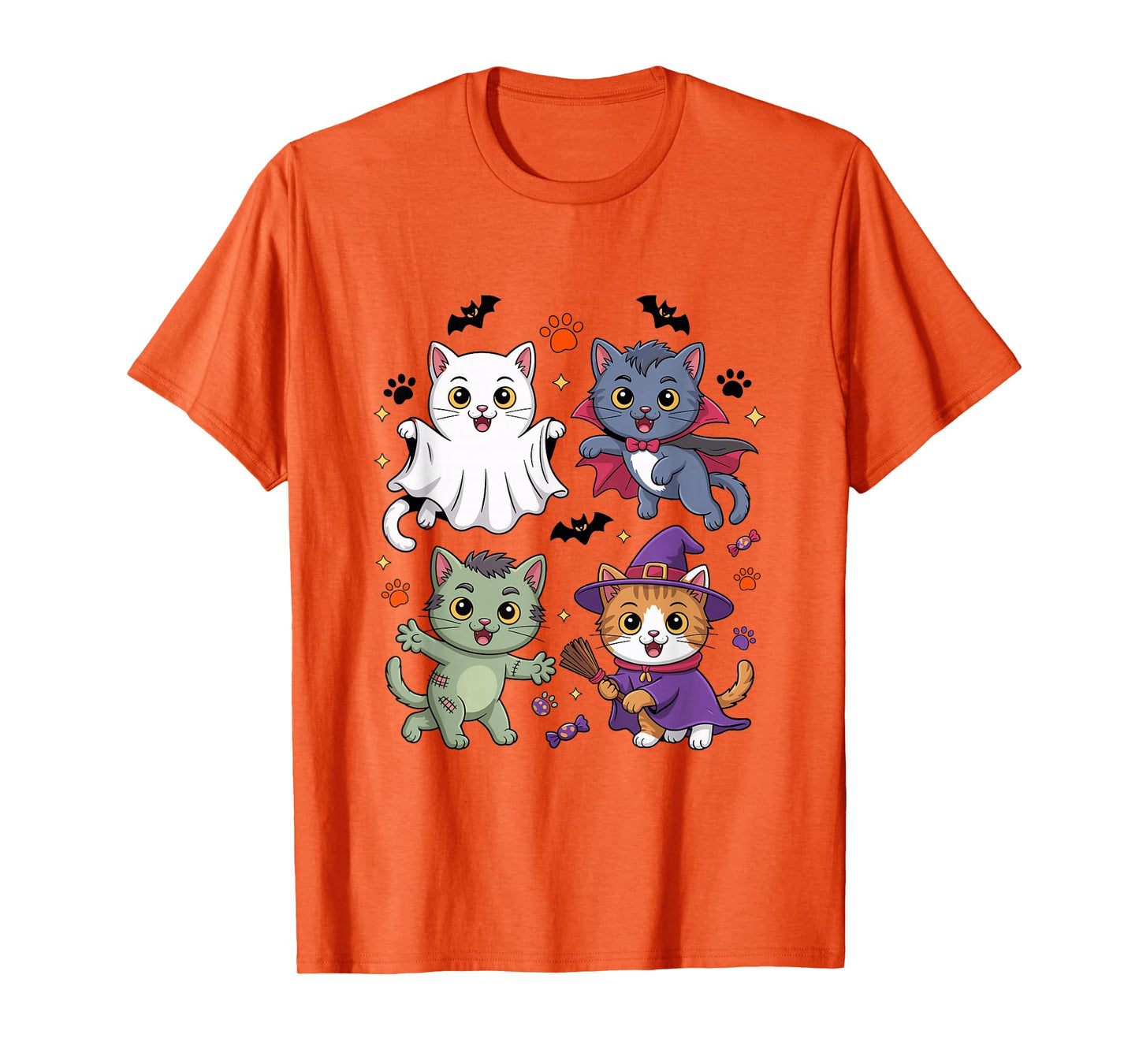 Funny Halloween Cats in Costumes T-Shirt
