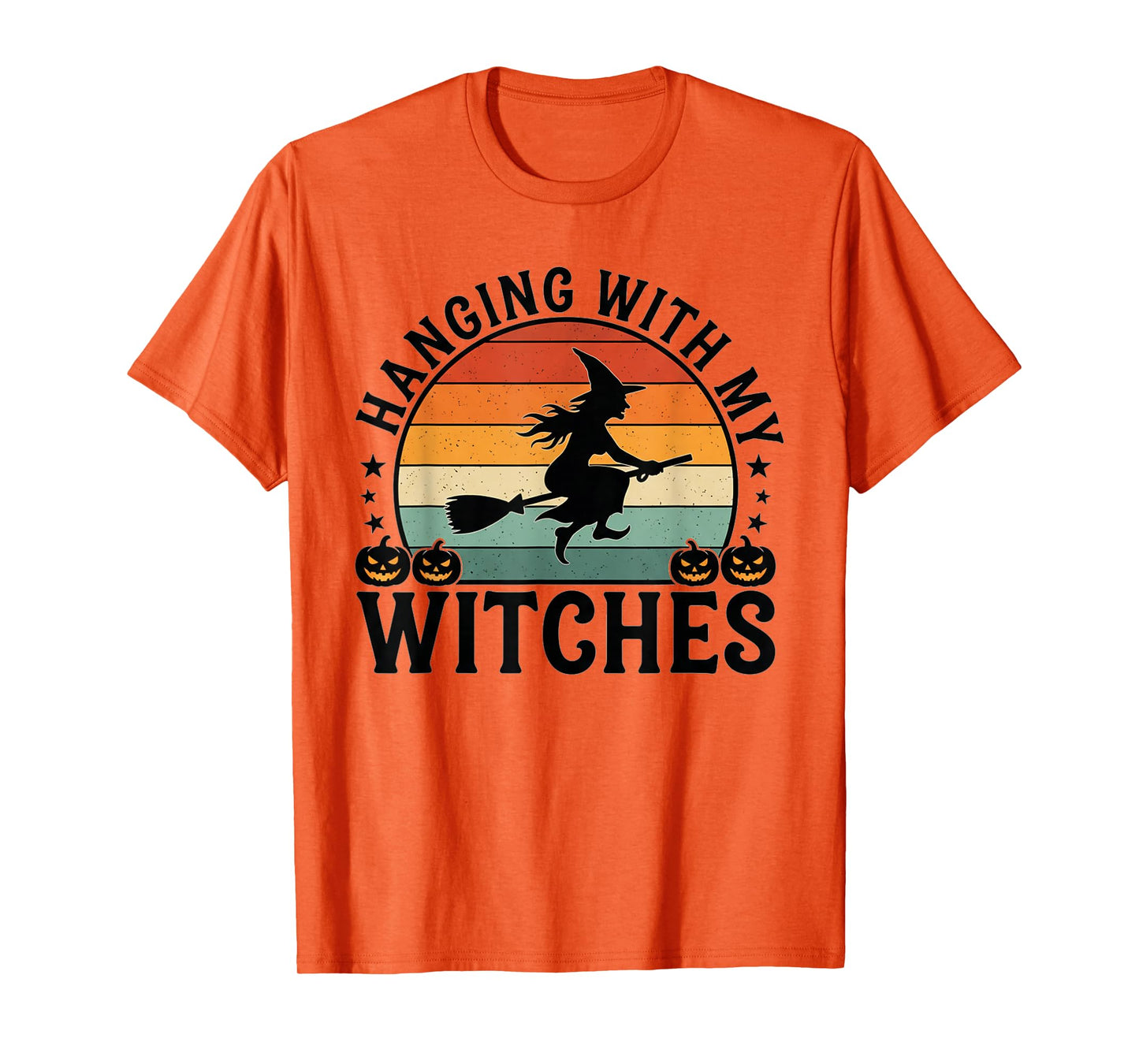 Retro 80's Vintage Hanging with My Witches Spooky Halloween T-Shirt