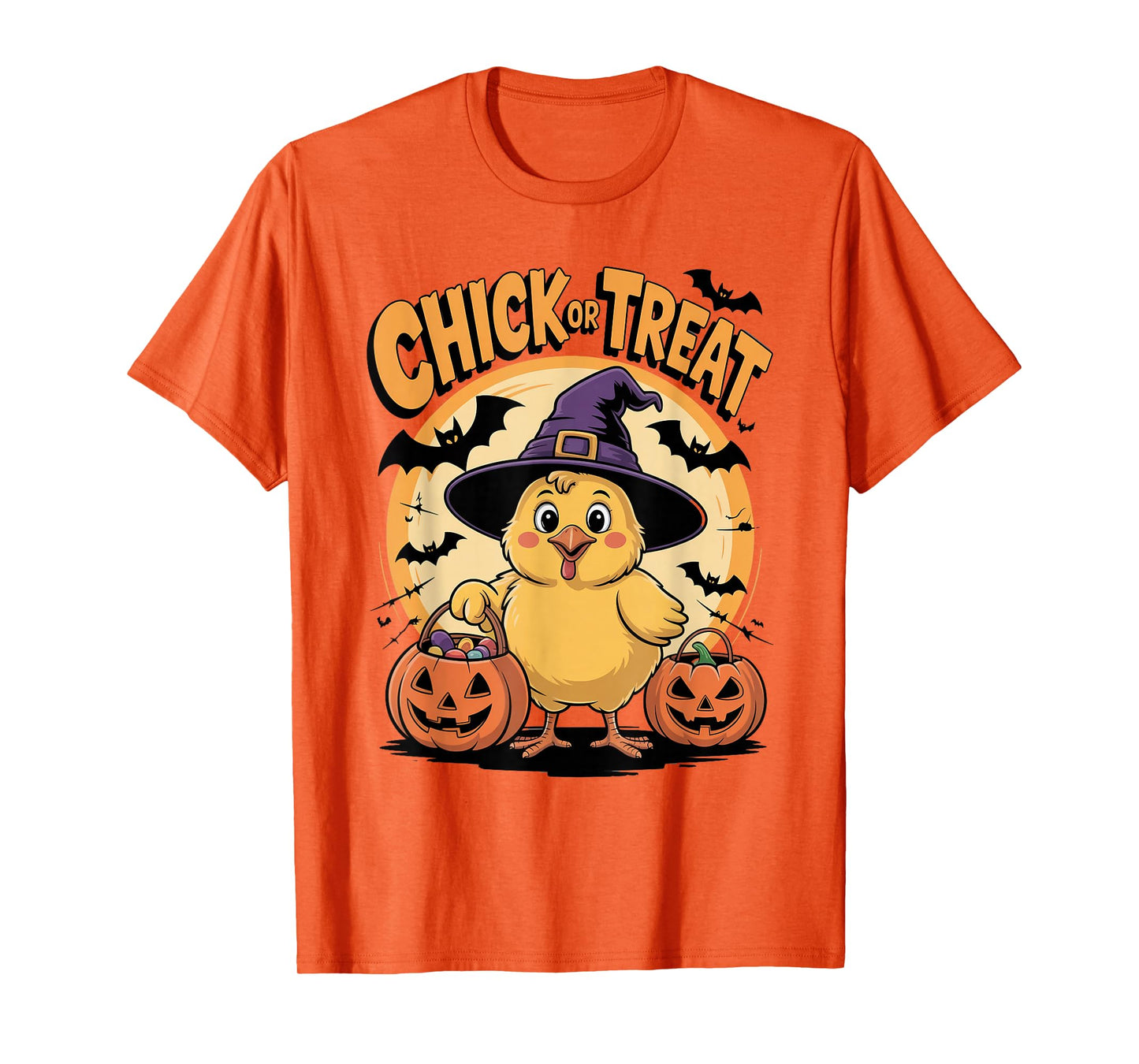 Funny Witch Costume Chick or Treat Halloween Spooky Chicken T-Shirt