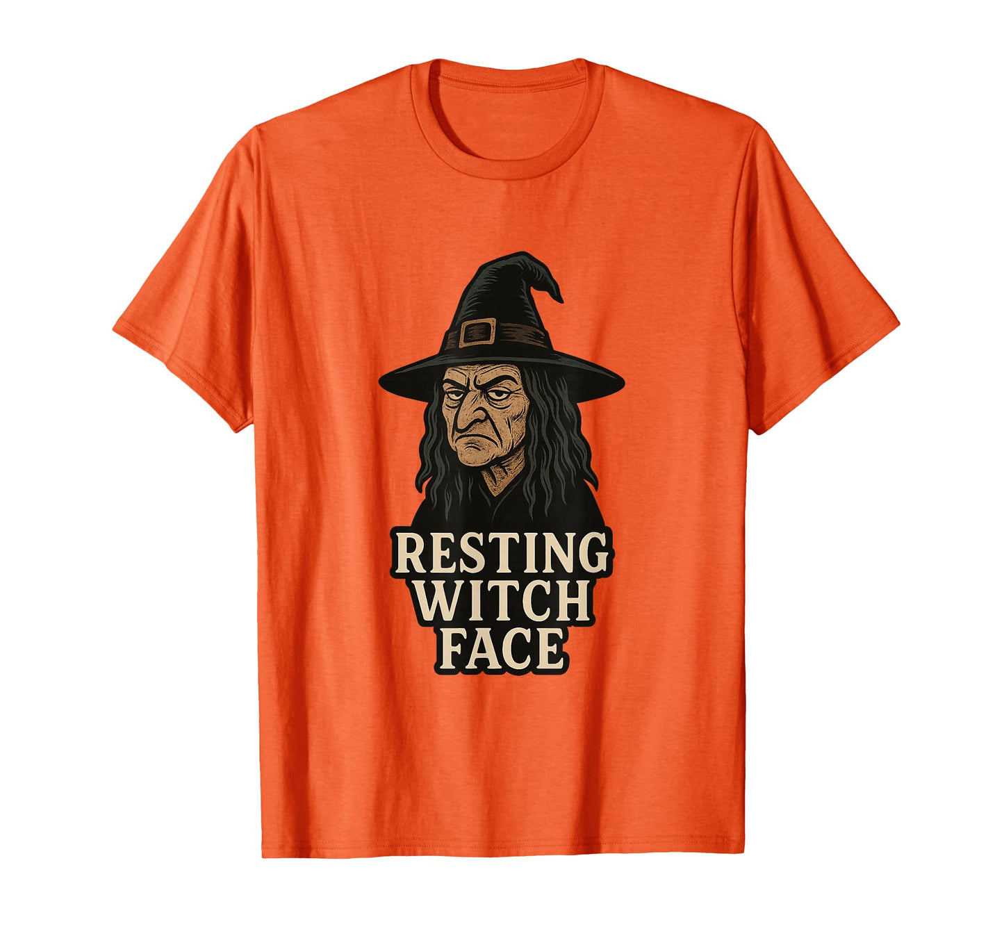 Funny Resting Witch Face Vintage Witchy Humor Halloween T-Shirt