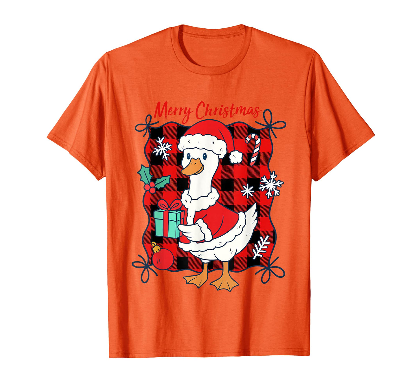Goose Merry Christmas Santa Hat Xmas Family Pajama Men Women T-Shirt