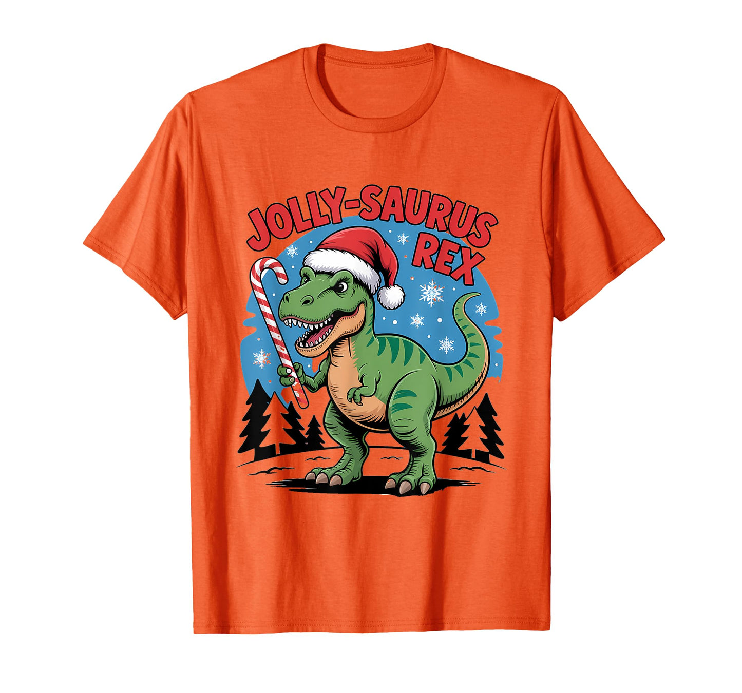 Jolly Saurus Rex Funny Christmas Dinosaur T-Shirt
