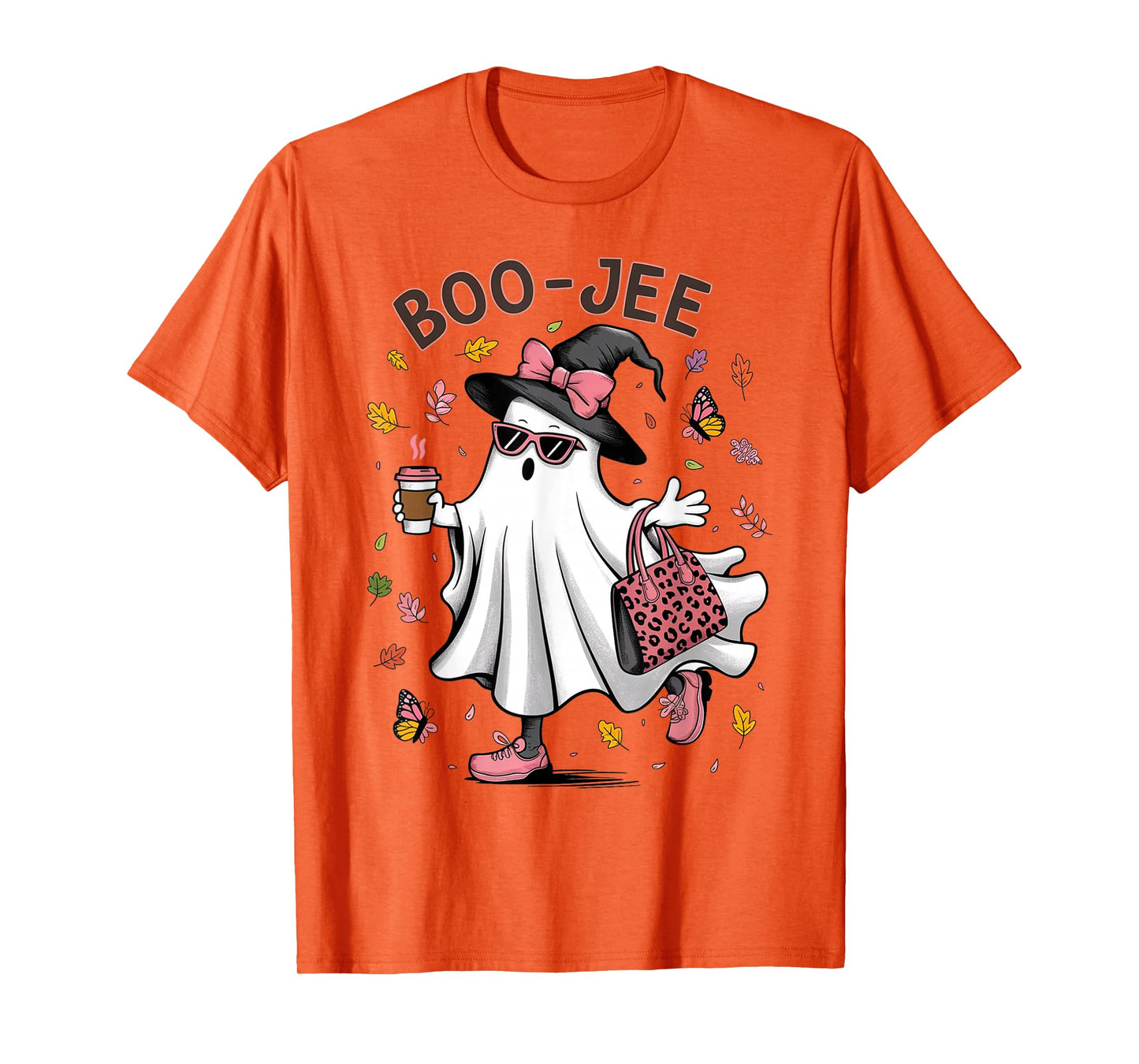 Boojee Ghost Witch Funny Fall Coquette Halloween Women Girls T-Shirt