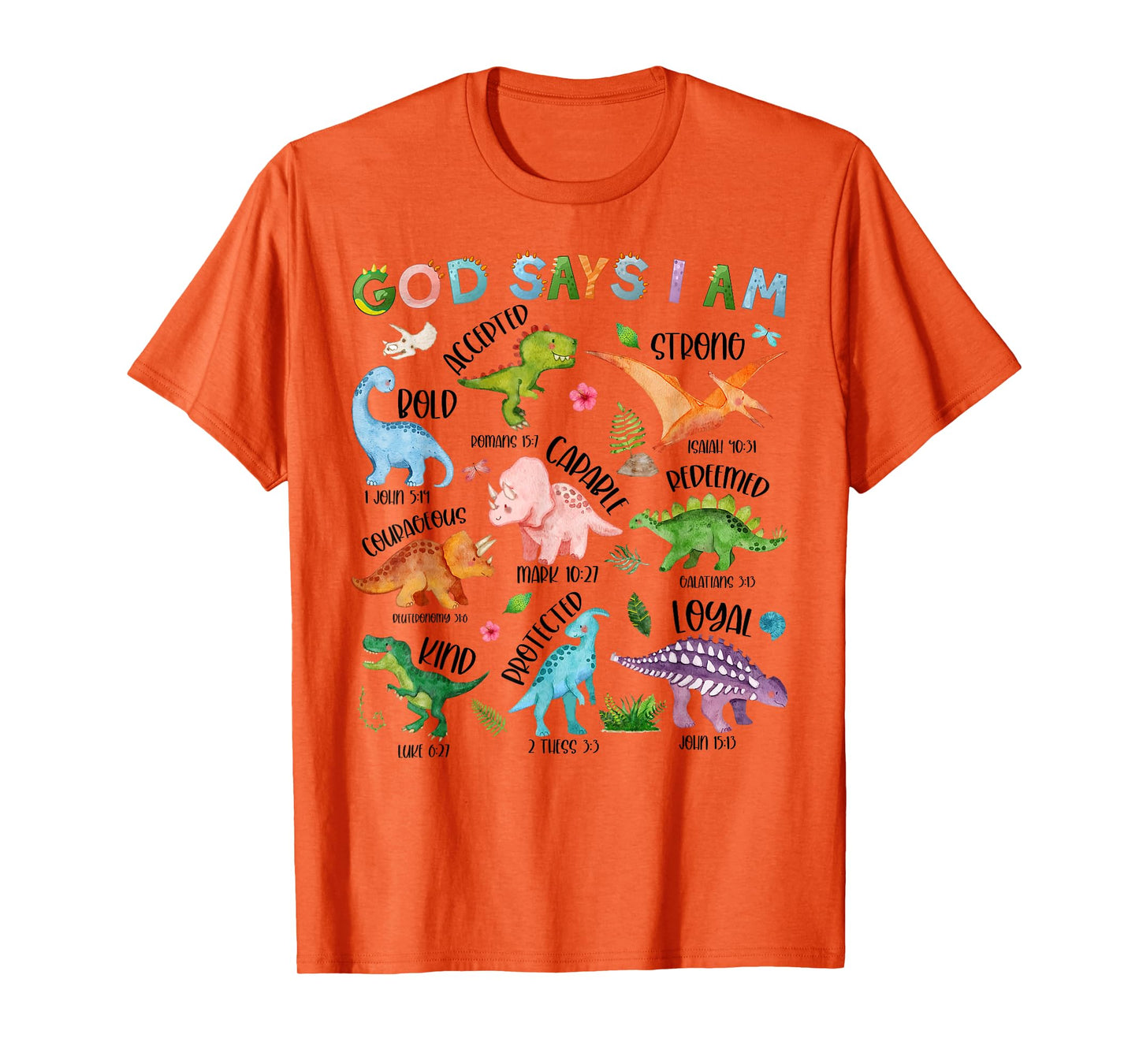 God Says I Am Dinosaur Lover Bible Verse Kids Toddler Boys T-Shirt