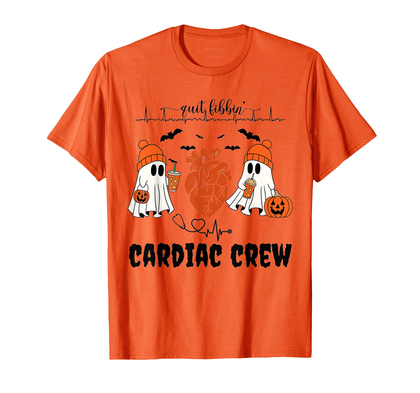Heart Anatomy Ghosts Halloween Cardiology Heart Warrior T-Shirt