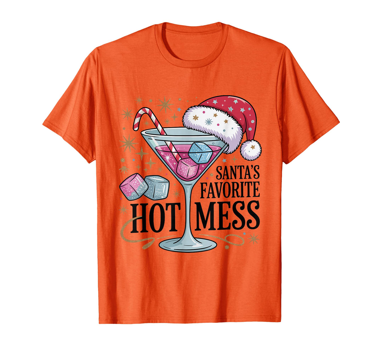 Santa's Favorite Hot Mess Funny Christmas T-Shirt