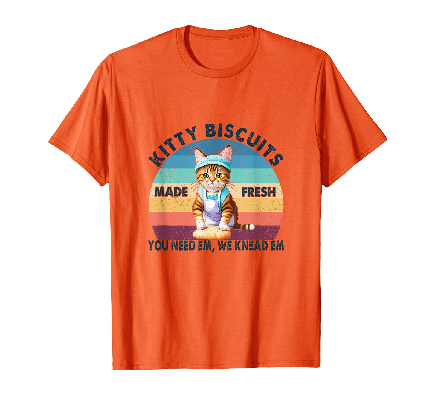 Kitty Biscuits University Baking Cat Making Biscuits Vintage Men Women T-Shirt