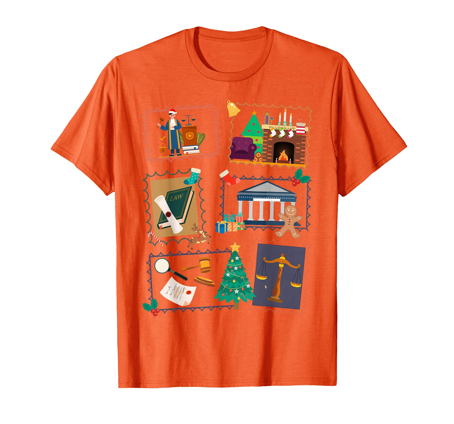 Lawyer Attorney Legal Office Christmas Xmas Vibes Stamps T-Shirt
