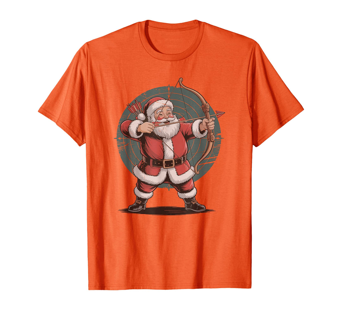 Vintage Santa Playing Archery Retro Christmas Holiday Sports T-Shirt