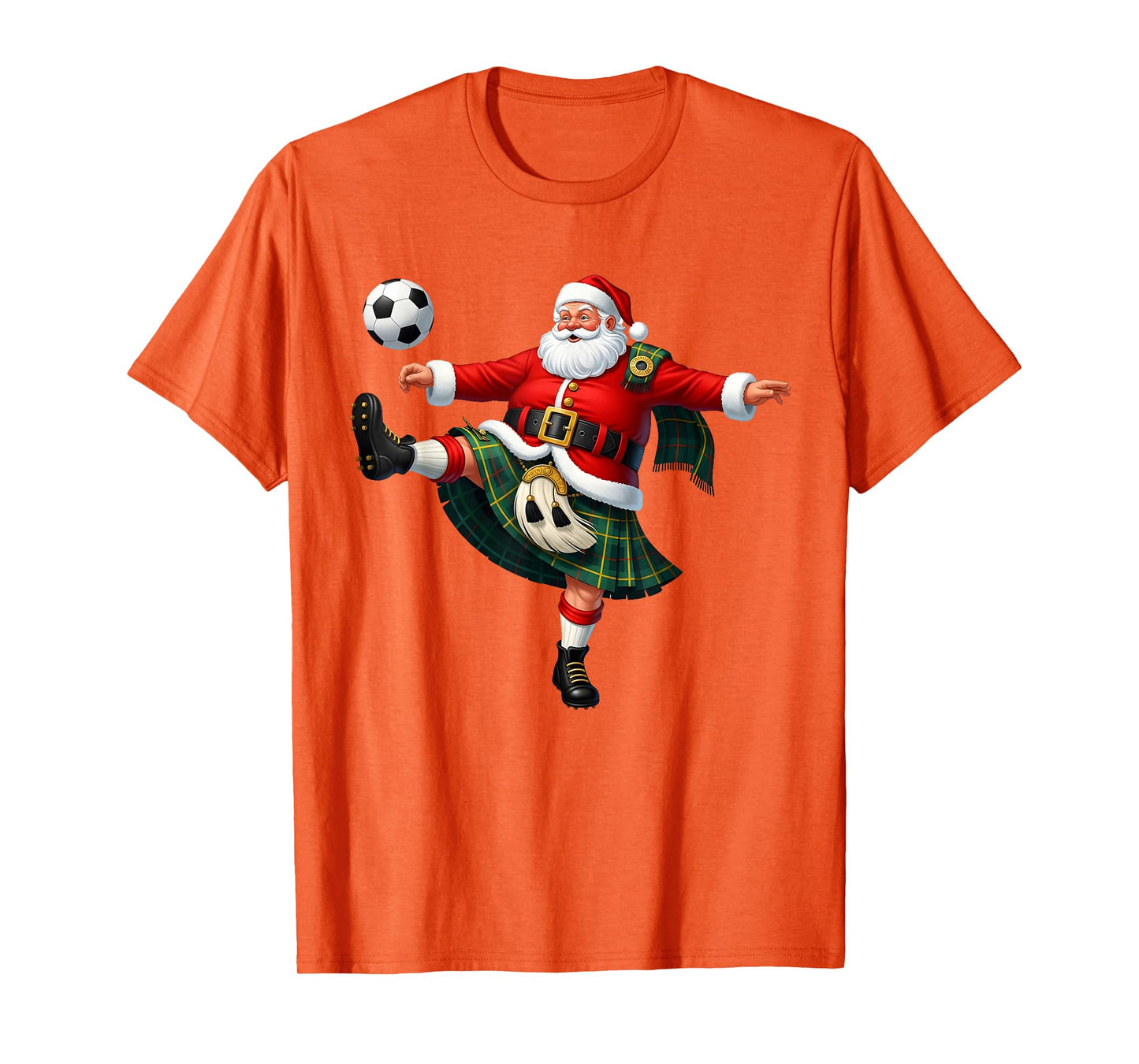 Christmas Soccer Santa Funny Football Festive Merry Design T-Shirt