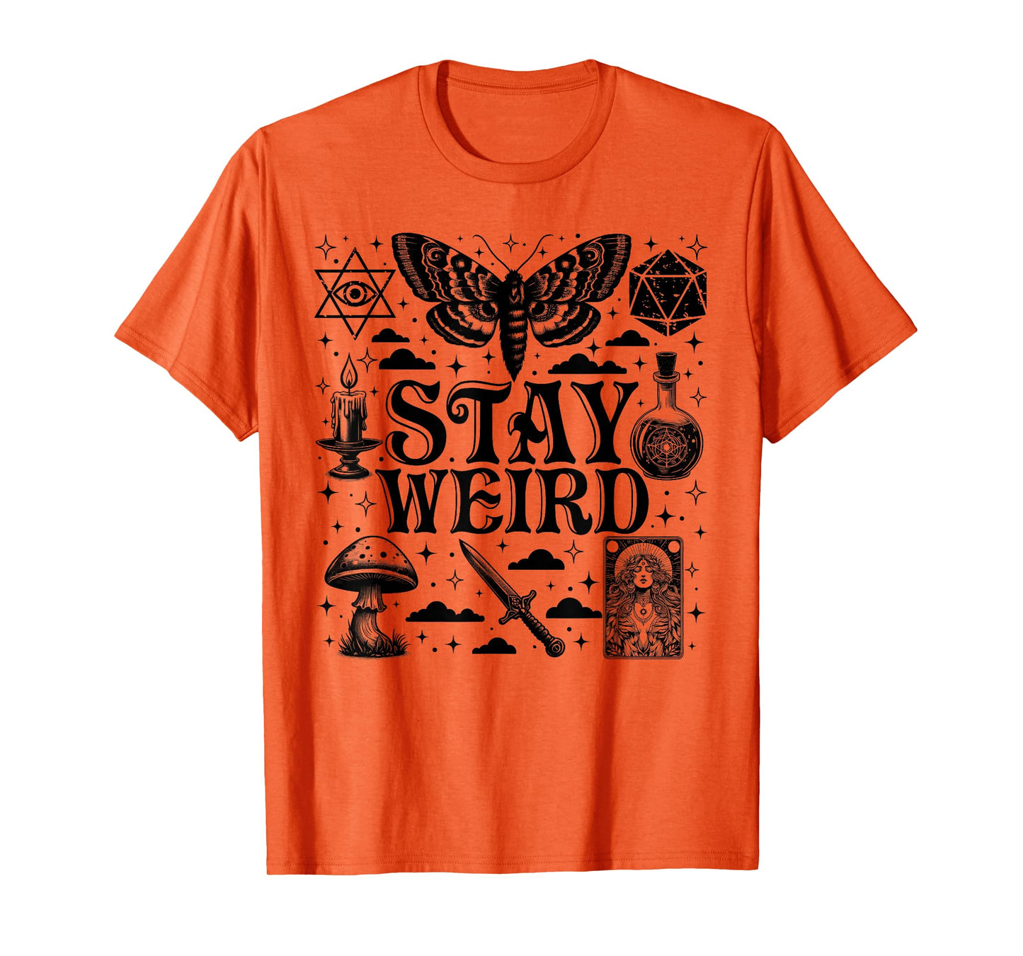 Stay Weird Witchy Vibes Halloween Edgy Ritua Humor Gothic T-Shirt