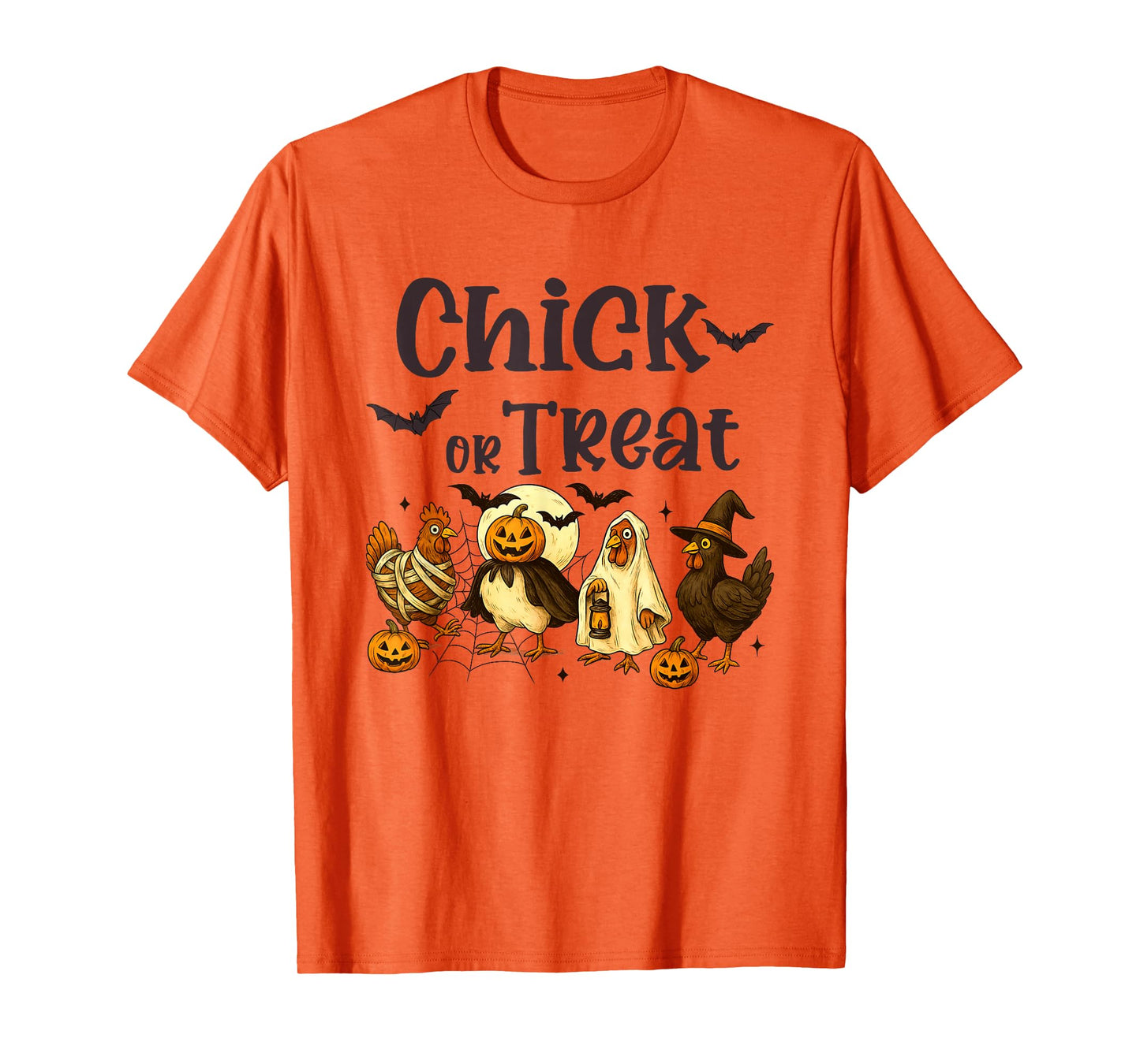 Chick Or Treat Halloween Pumpkin Ghost Spooky Funny Chicken T-Shirt
