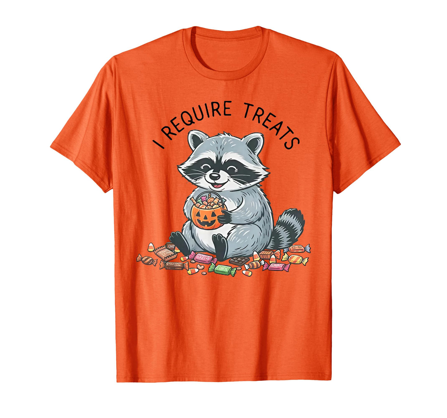 I Require Treats - Raccoon Halloween T-Shirt