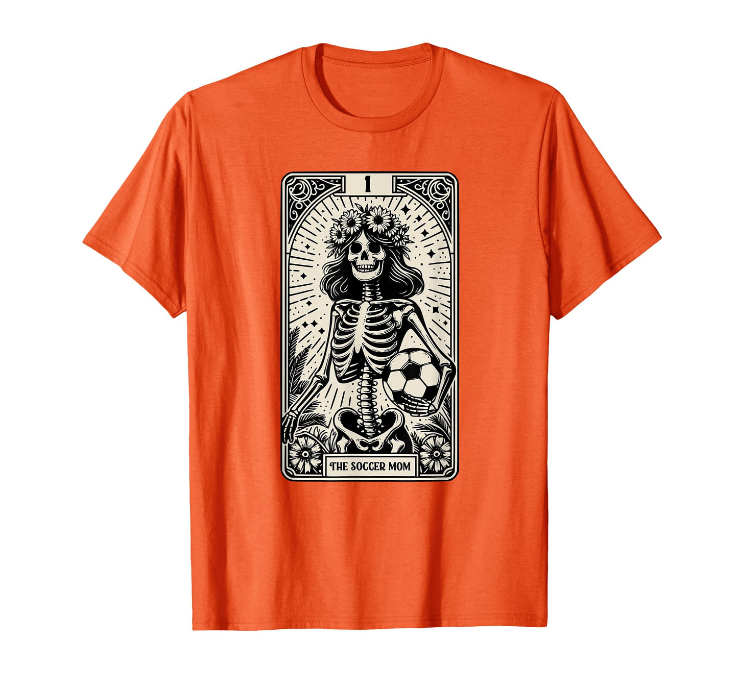 Soccer Mom Skeleton Tarot Card Vintage Halloween T-Shirt