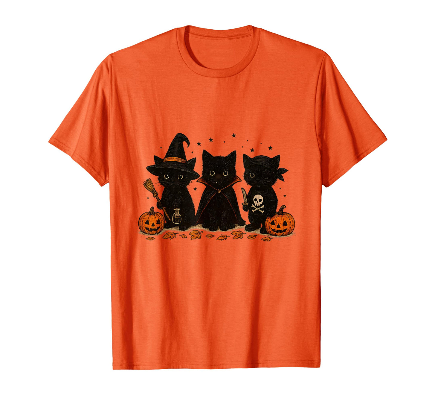 Cute Black Cats in Halloween Costumes | Witch,Vampire &Pirat T-Shirt