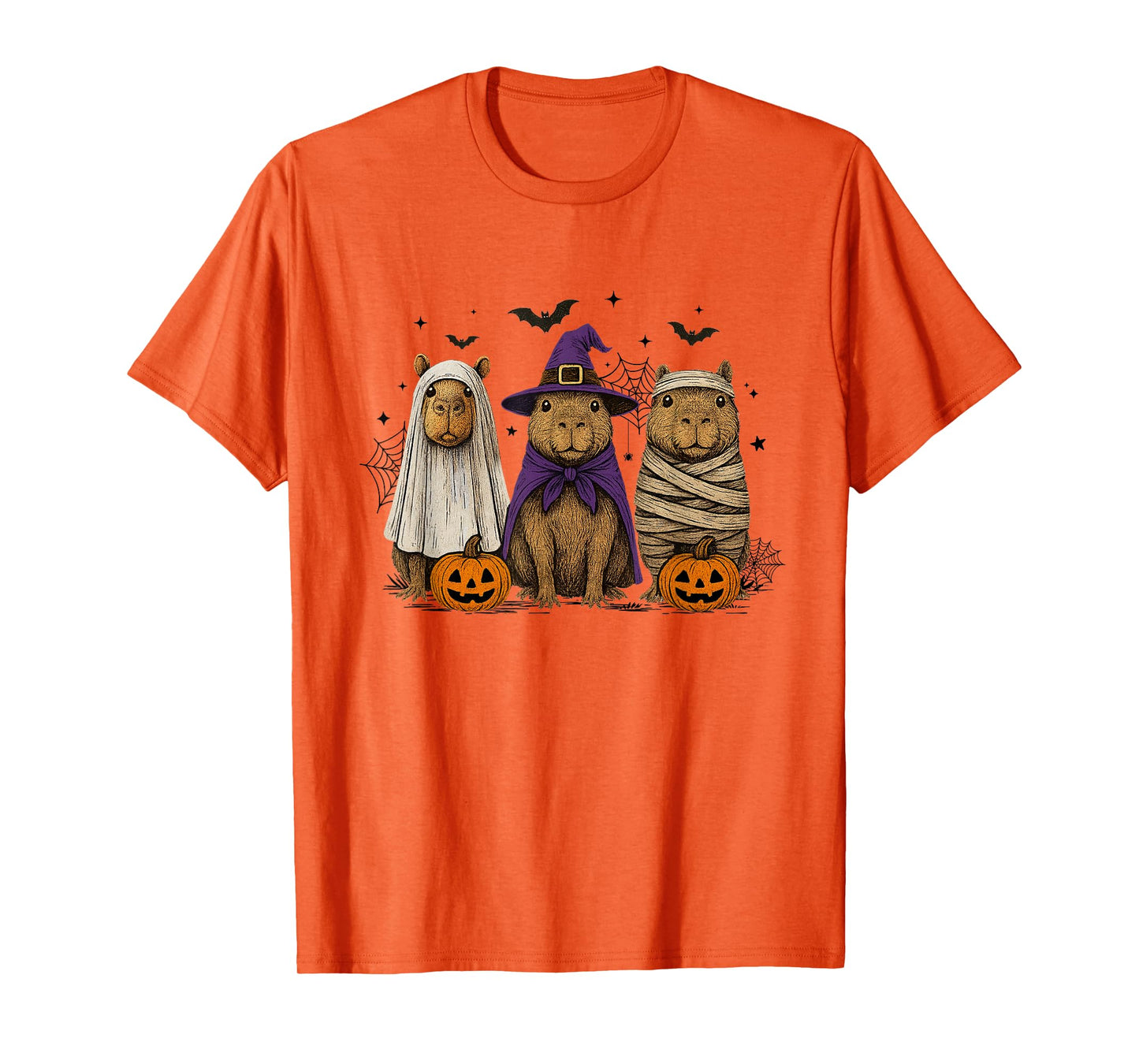 Capybara Ghost Witch Mummy Halloween Costume Men Women Kids T-Shirt