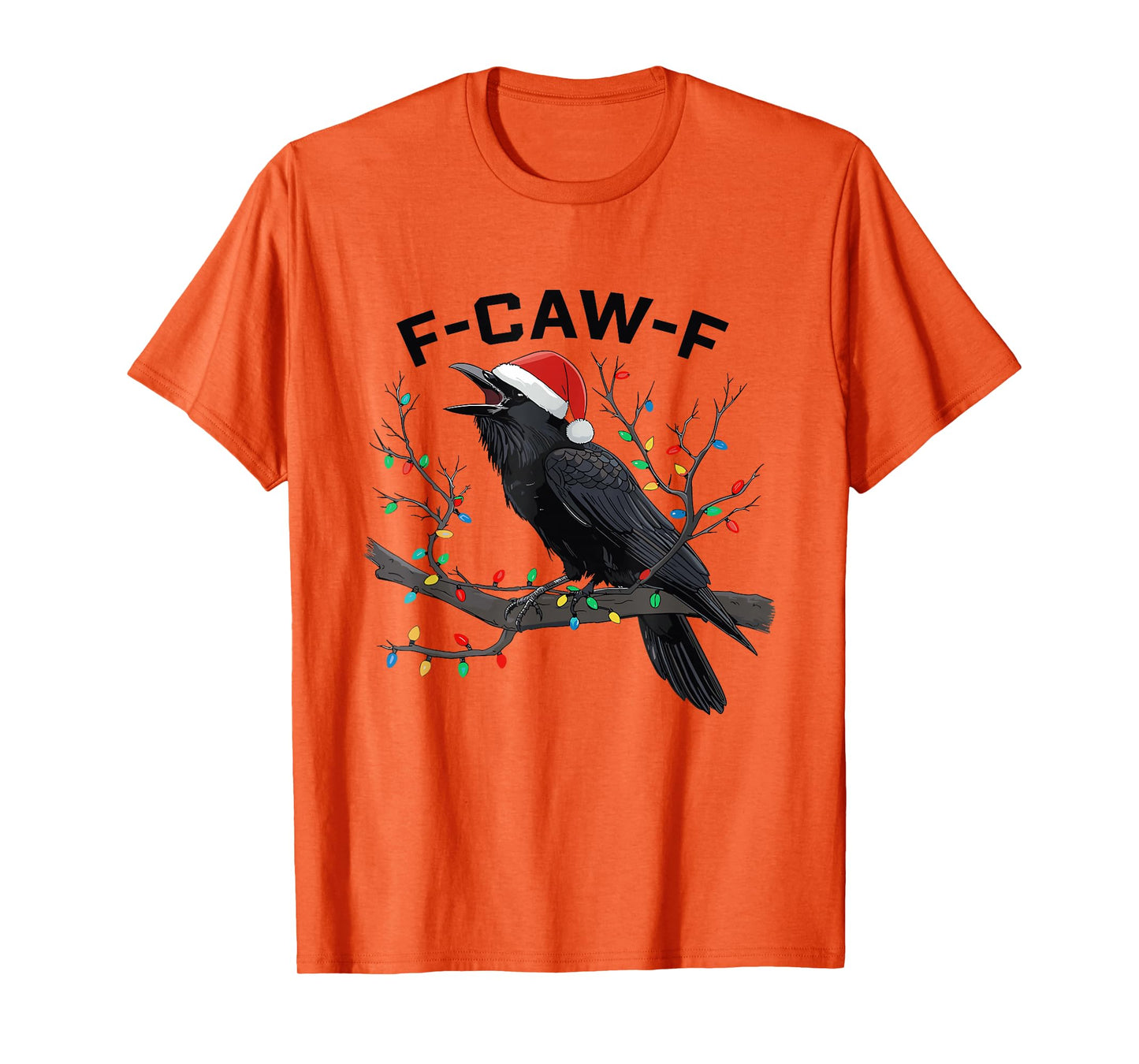 F-CAW-F Crow Raven Christmas Lights Dark Bird Crow Xmas T-Shirt