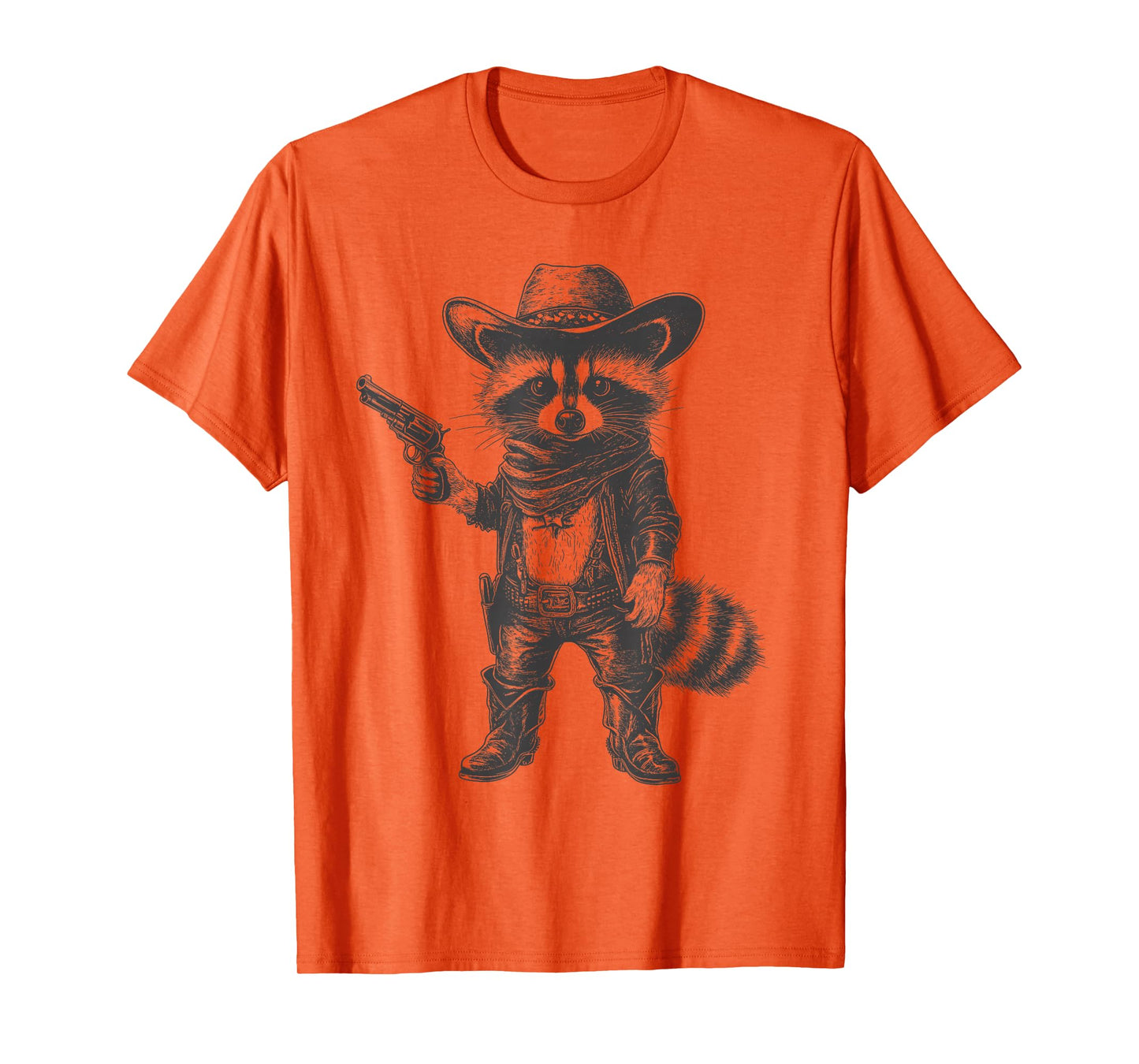 Raccoon Cowboy Hat Funny Western Cute Raccoon Lover Vintage T-Shirt
