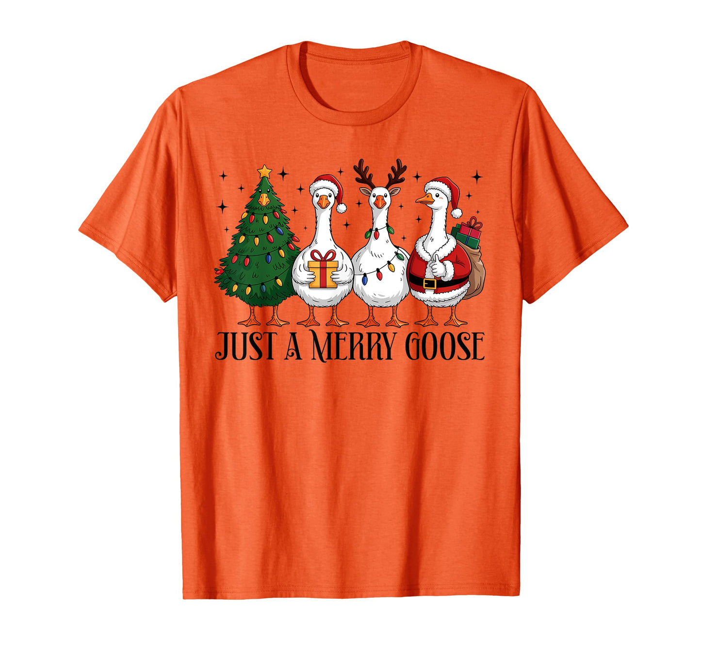 Merry Goosmas Funny Christmas Goose Santa Xmas Tree Holiday T-Shirt