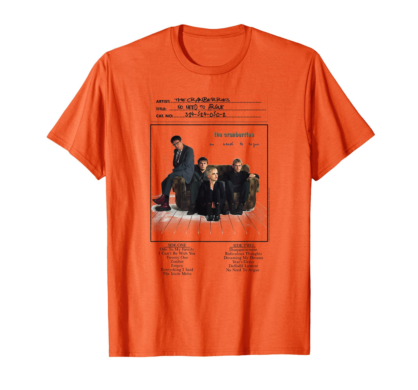 The Cranberries No Need to Argue Vinyl Handwritten Band T-Shirt