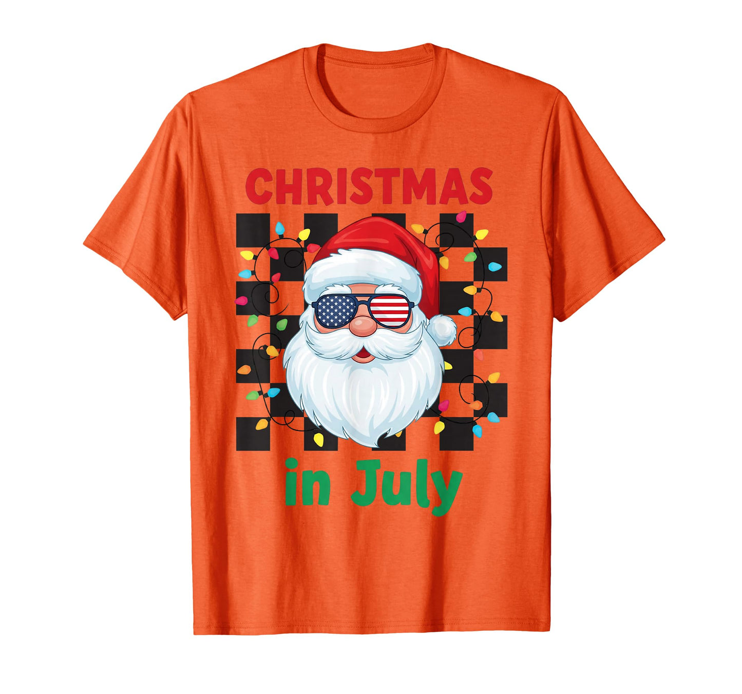 Christmas in July Santa Hat Light Hawaiian Tropical Xmas T-Shirt