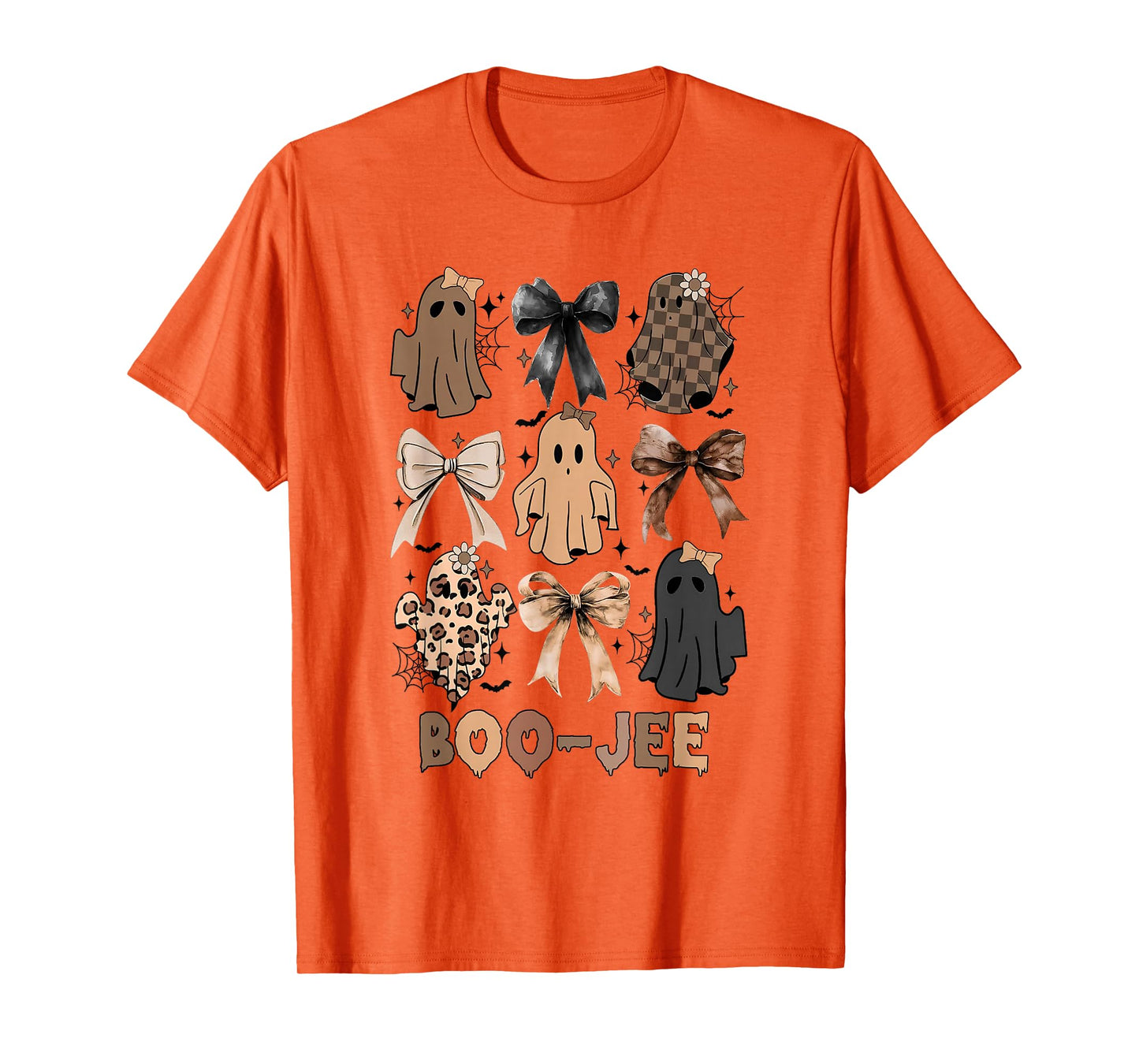 Coquette Boo JEE Ghost Halloween Lace Ghost Leopard Bougie T-Shirt