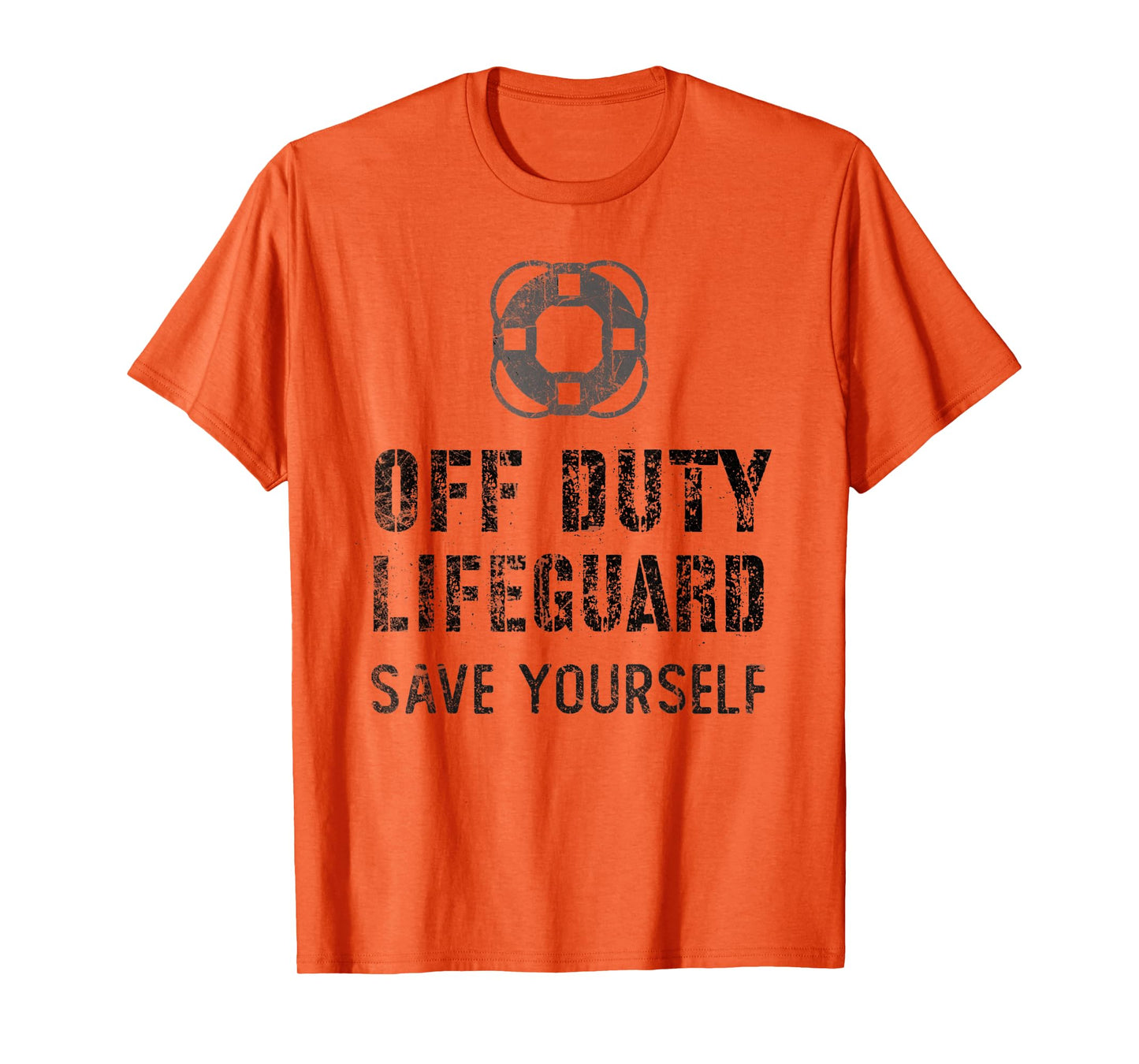 Save Yourself Lifeguard Waterpark Humor White Off Duty T-Shirt