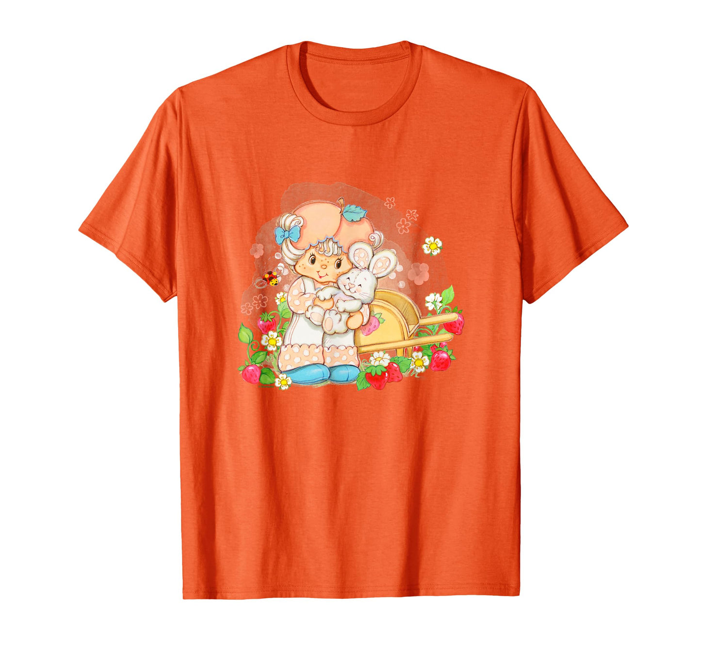 Strawberry Shortcake Apricot An Hopsalot Hug Cute Big Logo T-Shirt