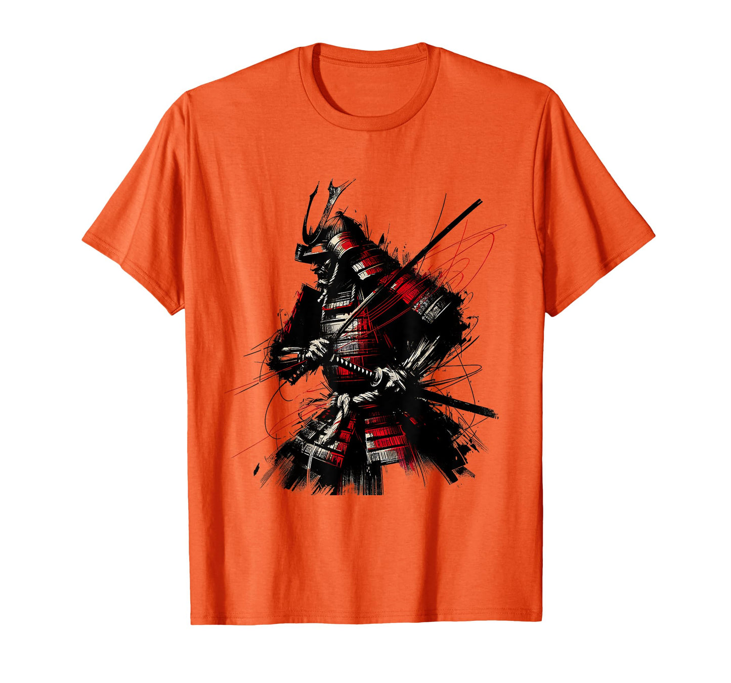 Samurai Brush Stroke Japanese Art Samurai Vintage Fighter T-Shirt
