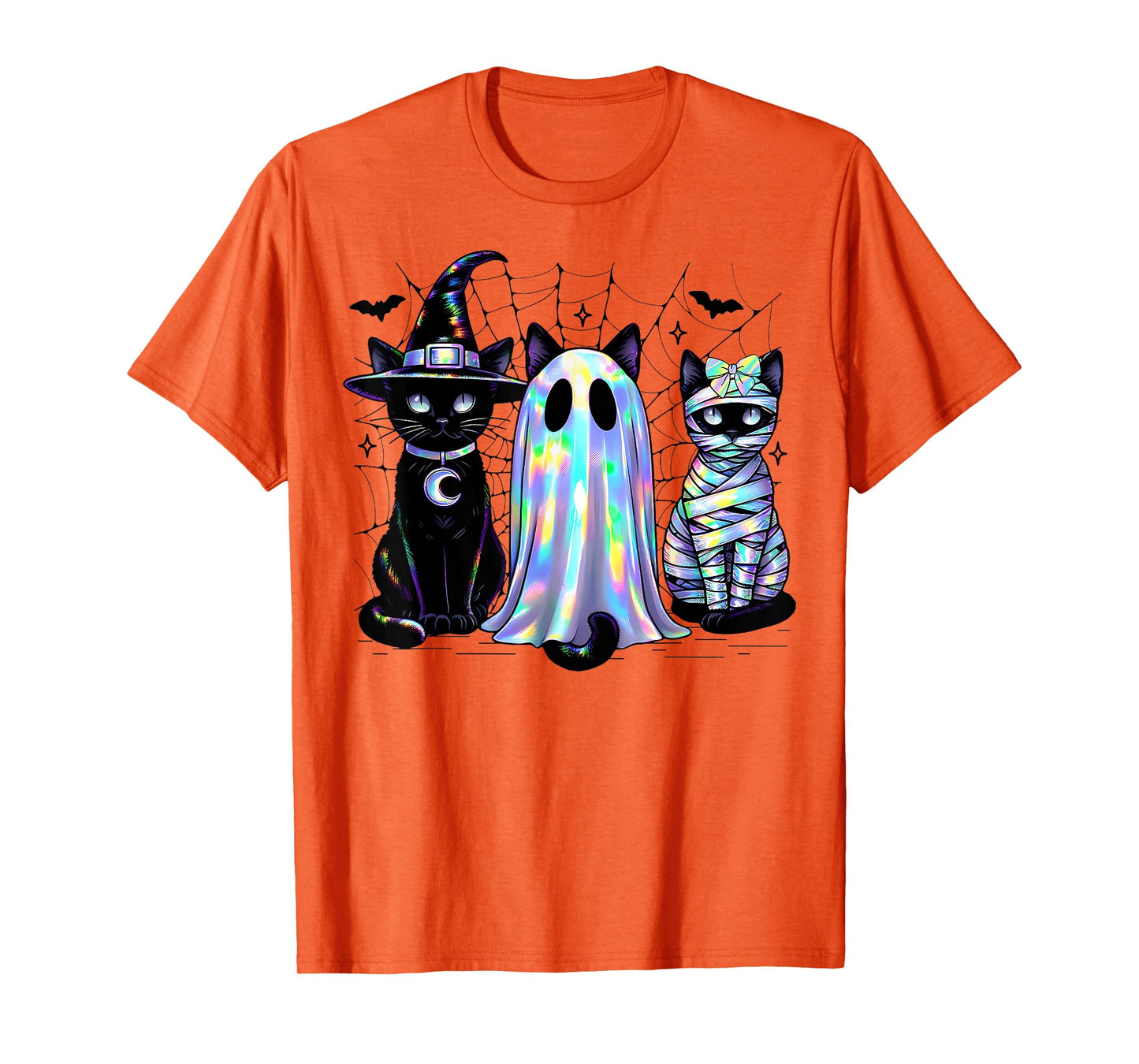 Cute Black Cat Witch Ghost Spooky Halloween Cat Lovers Mama T-Shirt
