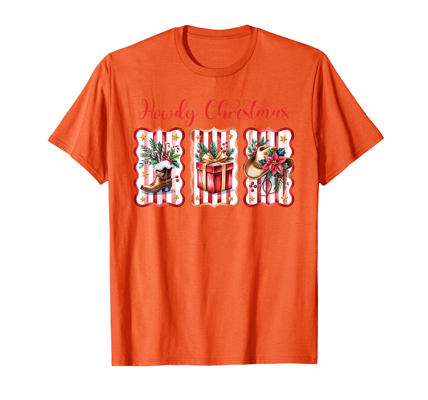Howdy Christmas Western Coquette Bow Cowboy Cowgirl Santa T-Shirt