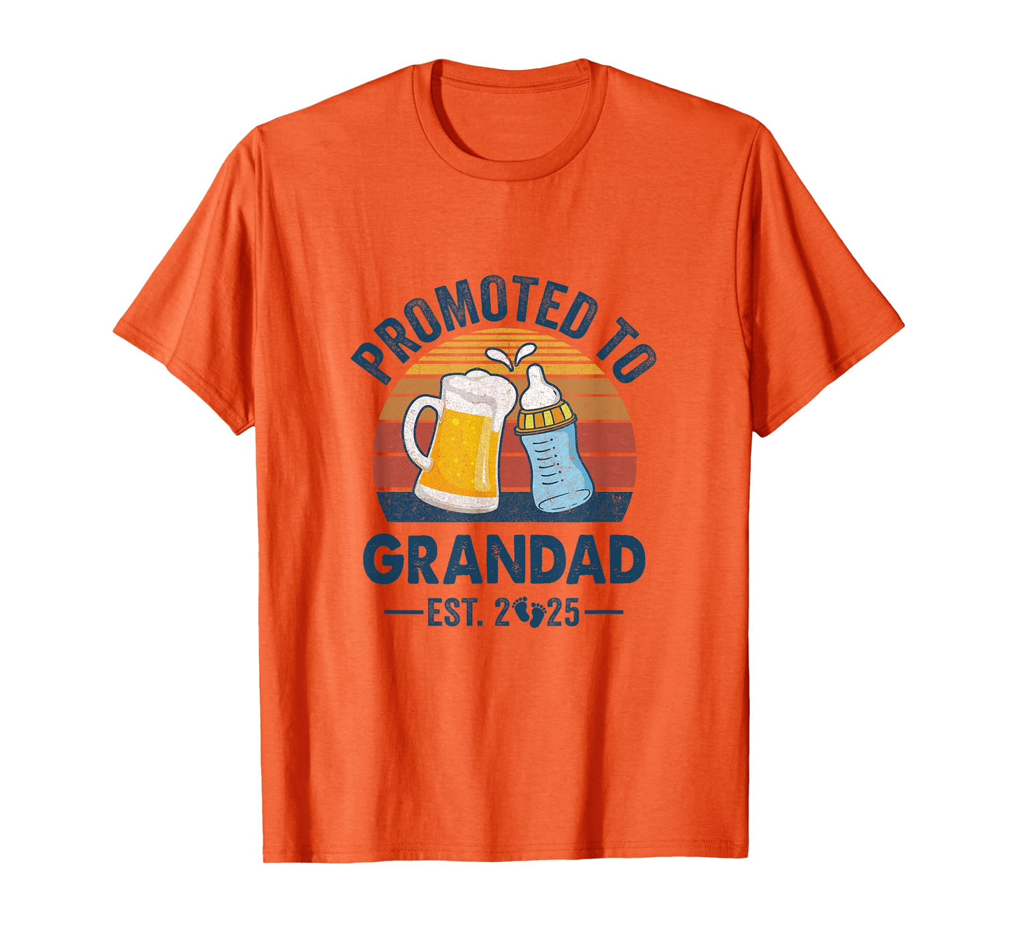 Promoted To Grandad Est 2025 First Time Fathers Day Vintage T-Shirt