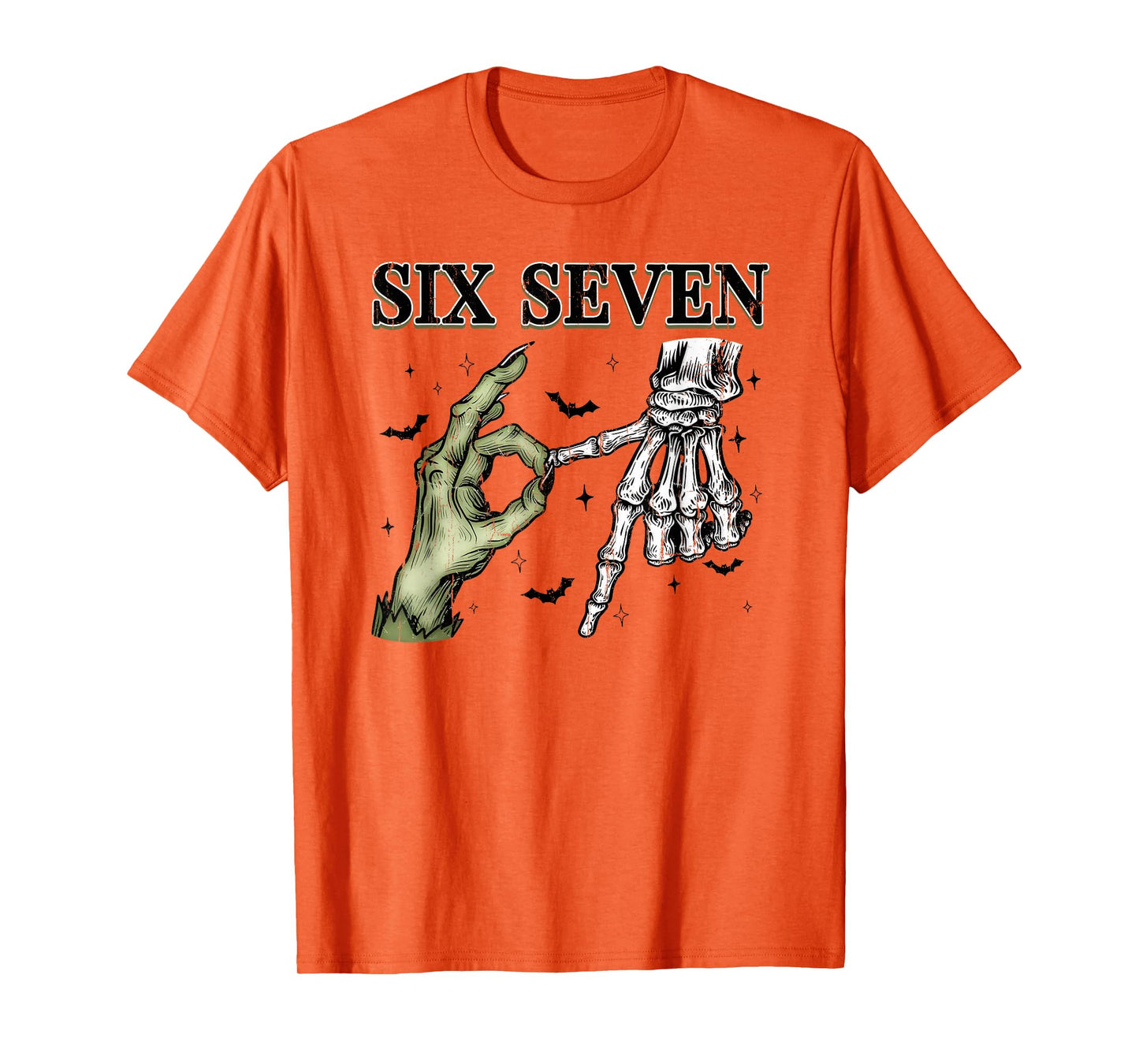 Six Seven 6 7 Meme, Funny Witch Skeleton Hands T-Shirt