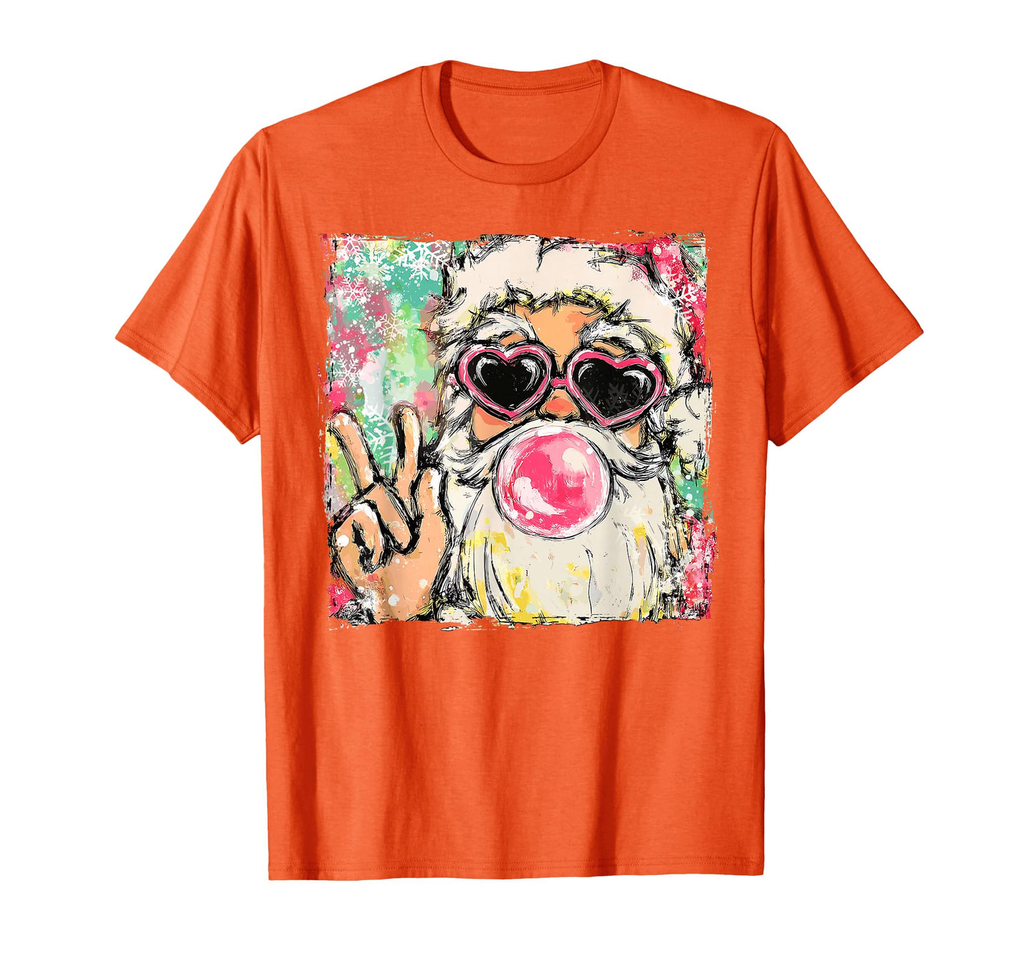 Preppy Santa Clause Blowing Bubble Gum Christmas Girly Kids T-Shirt