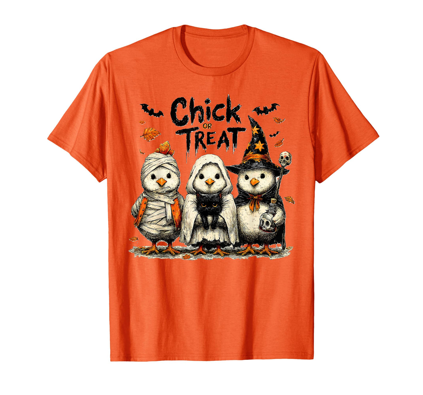 Chick Or Treat Halloween Witch Spooky Chicken T-Shirt