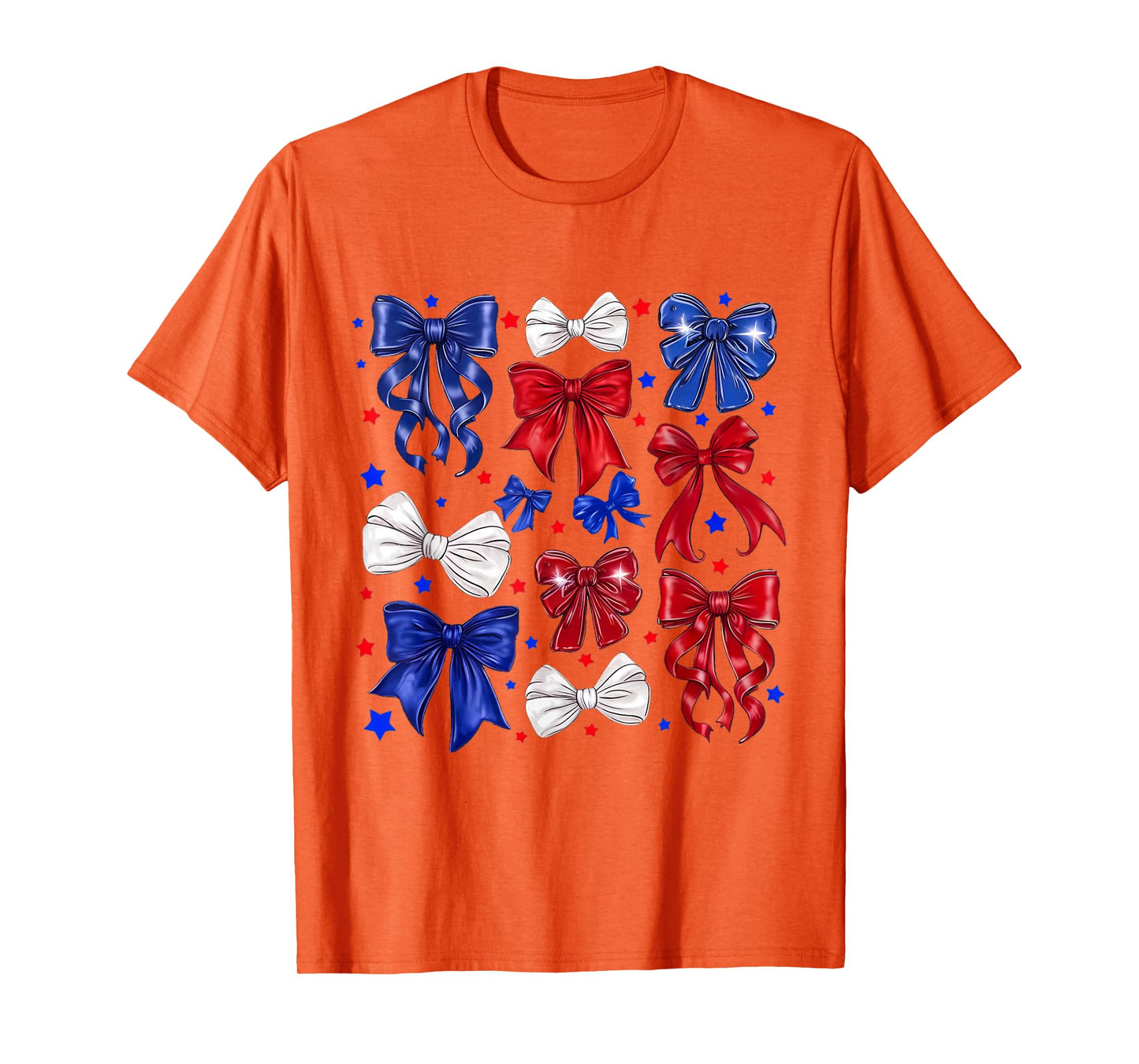 Coquette Red White & Blue Patriotic Bows Retro July 4th T-Shirt