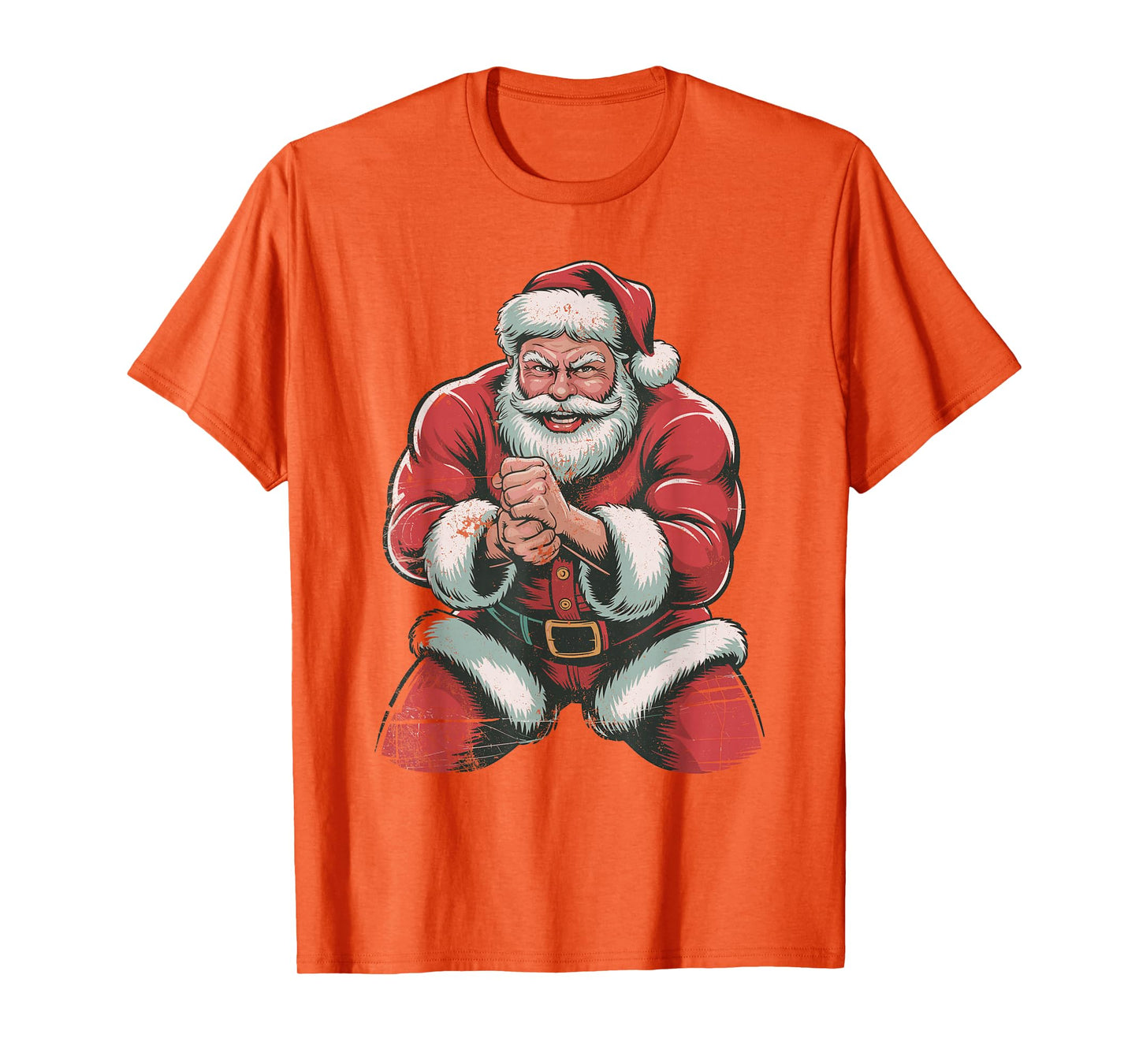 Santa Wrestling Retro Vintage 90s Christmas Holiday Sports T-Shirt