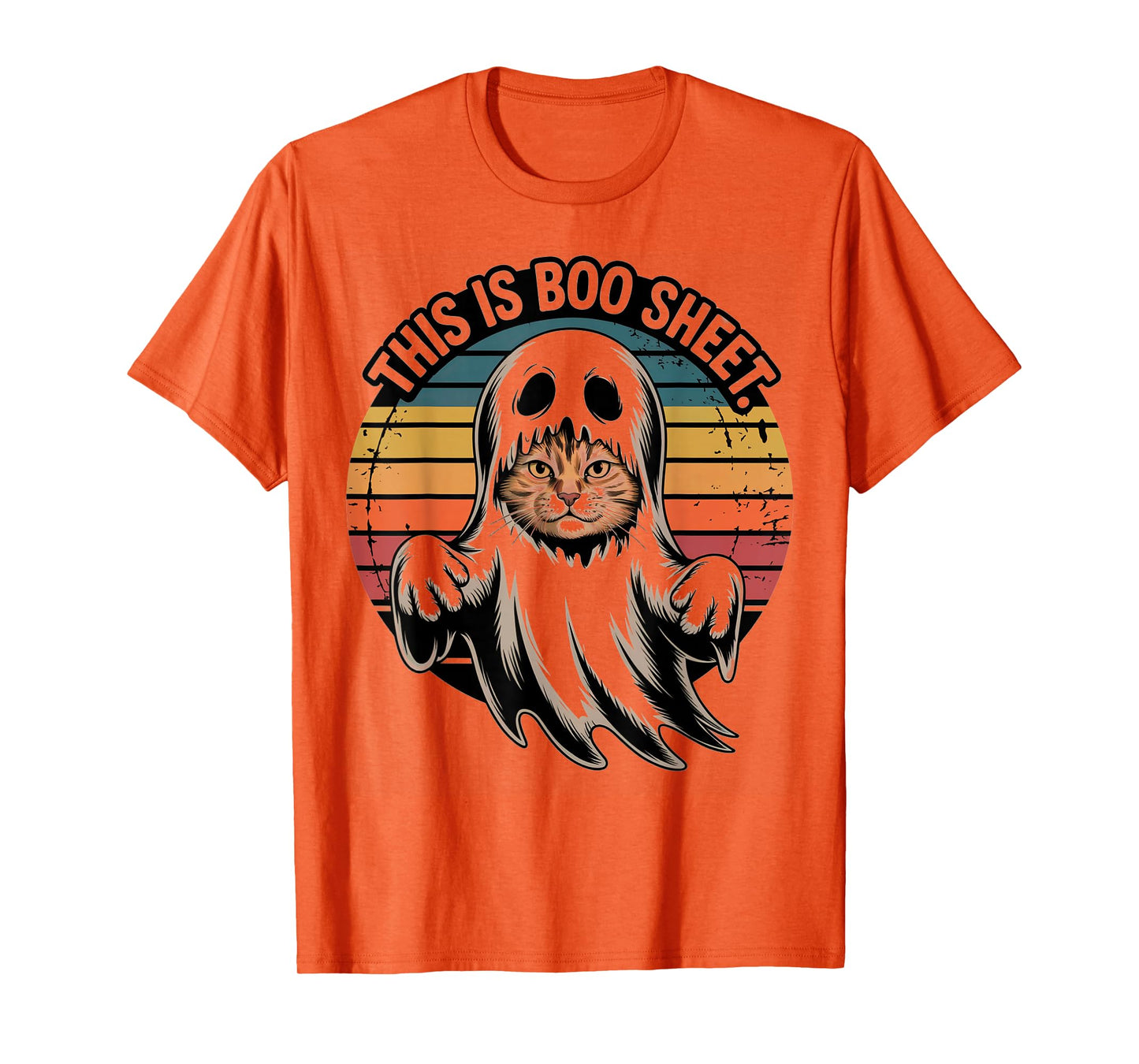 I'm just here for The boos Halloween Women Ghost Funny cat T-Shirt