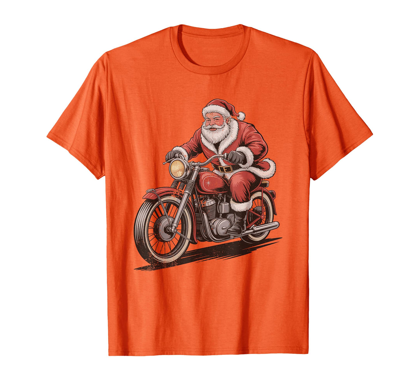 Vintage Santa Riding Motorcycle Retro Christmas Holiday T-Shirt