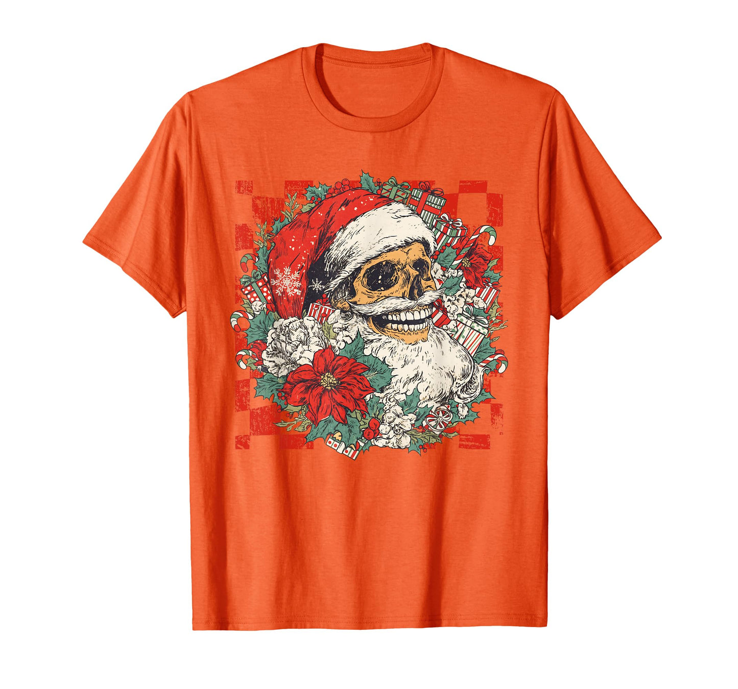 Christmas Xmas Vibes Skull Santa Lover Mistletoe Holiday T-Shirt