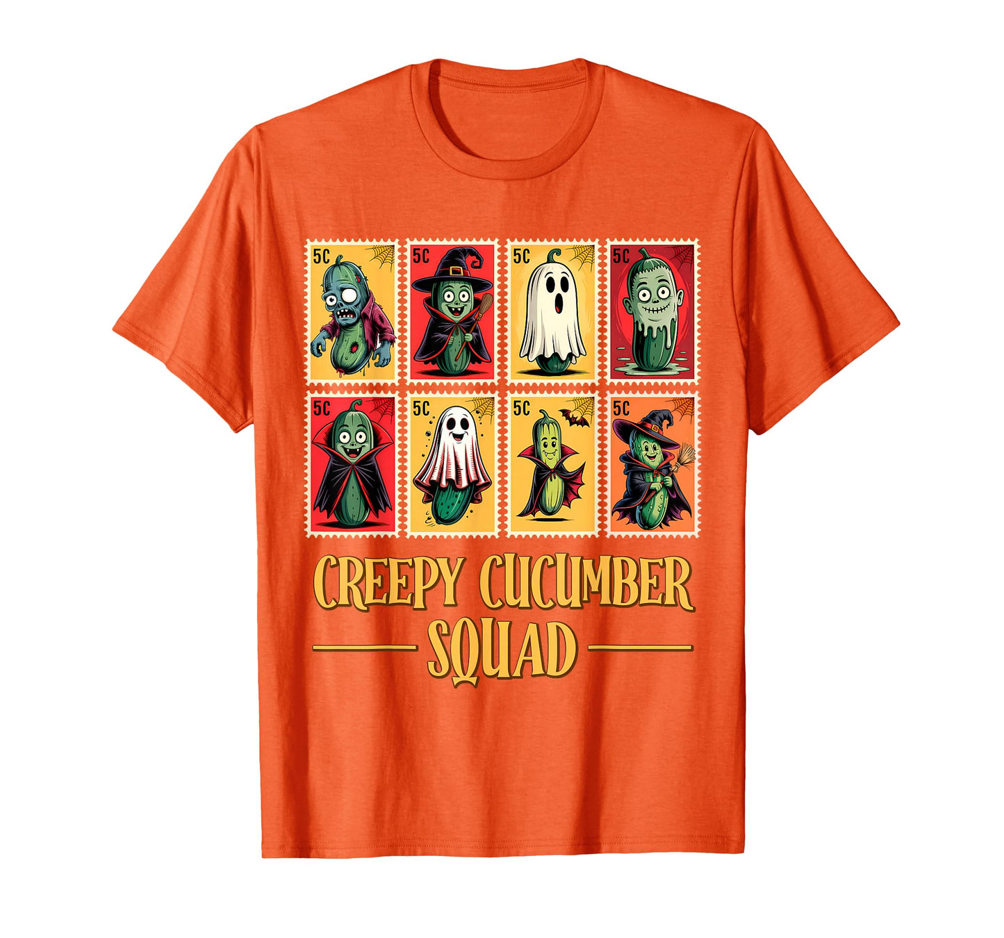Creepy Cucumber Squad – Funny Halloween Stamp Men Women Kids T-Shirt