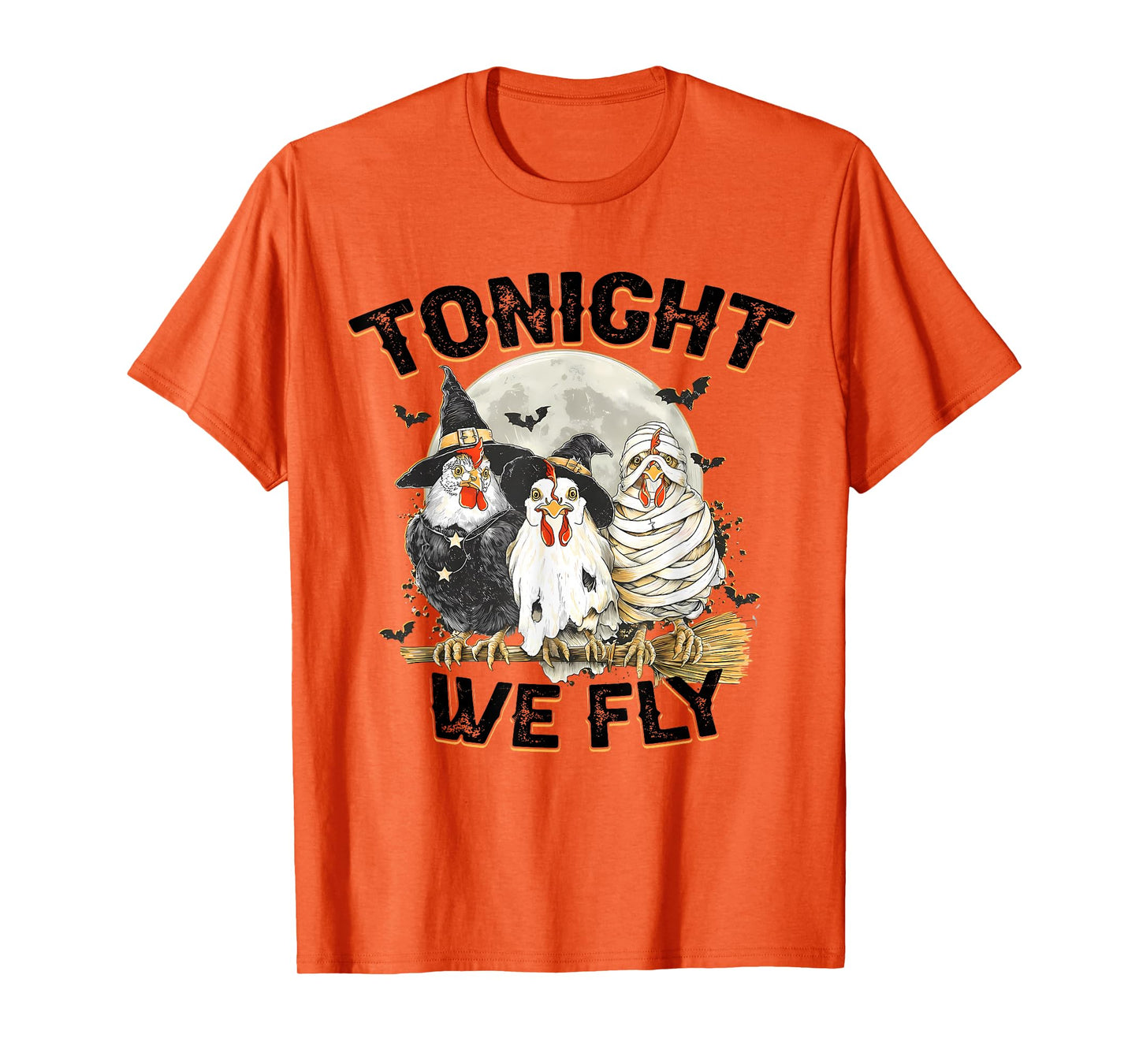 Tonight We Fly Funny Chicken Spooky Season Farm Halloween T-Shirt