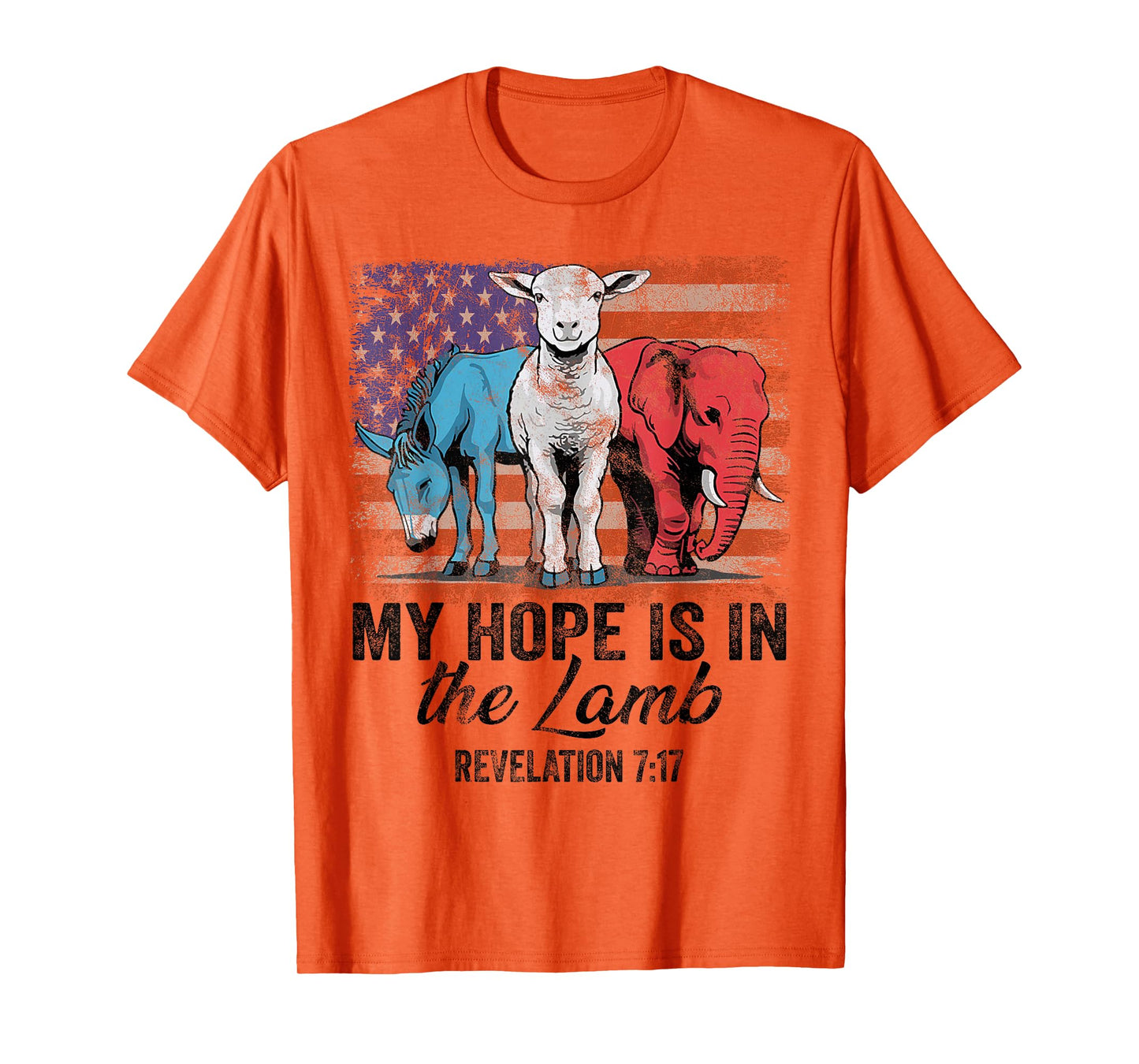vintage My Hope is in the lamb Scripture Elephant Donkey T-Shirt
