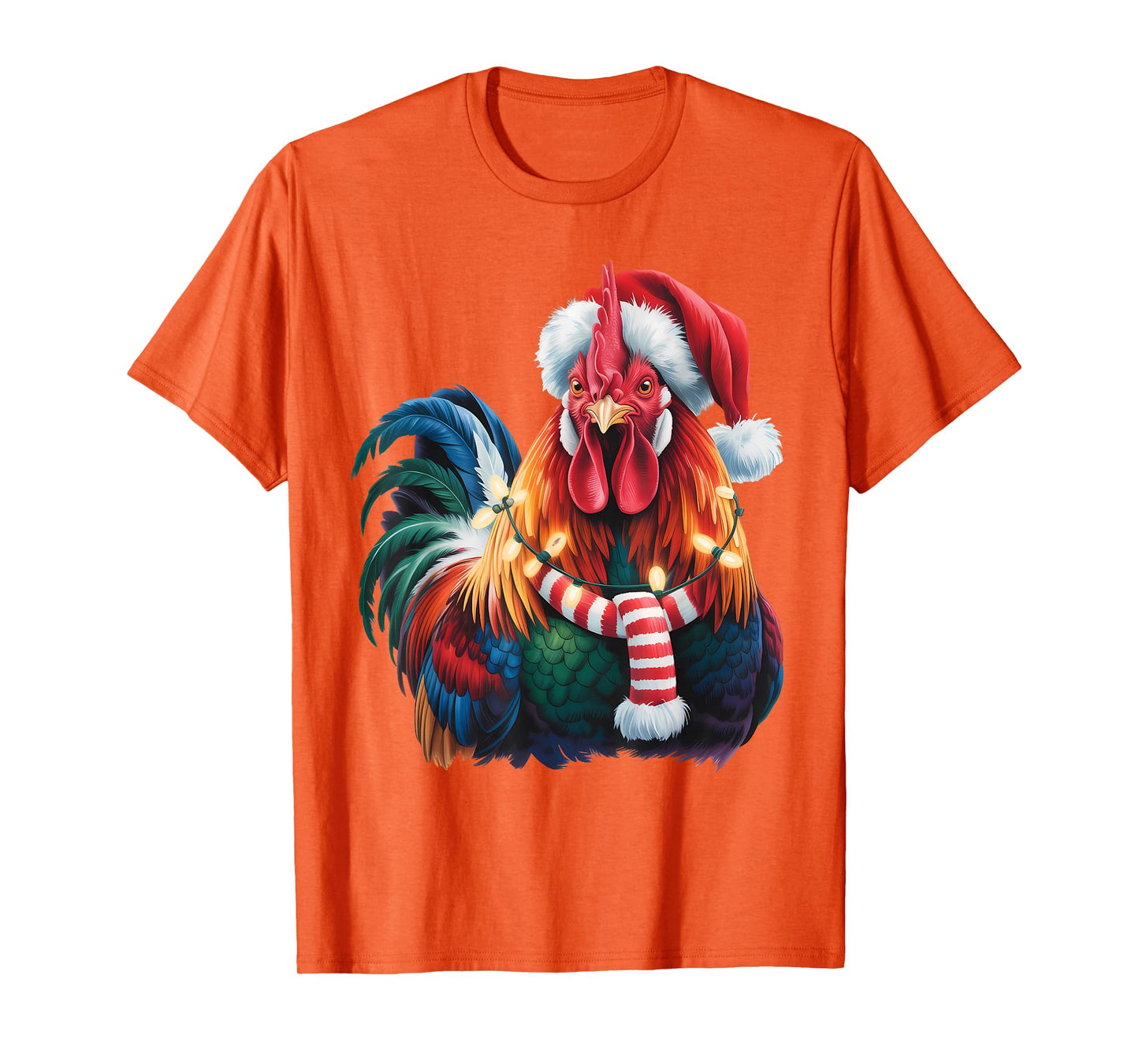 Christmas Lights Funny Chicken Santa Xmas Family Matching T-Shirt